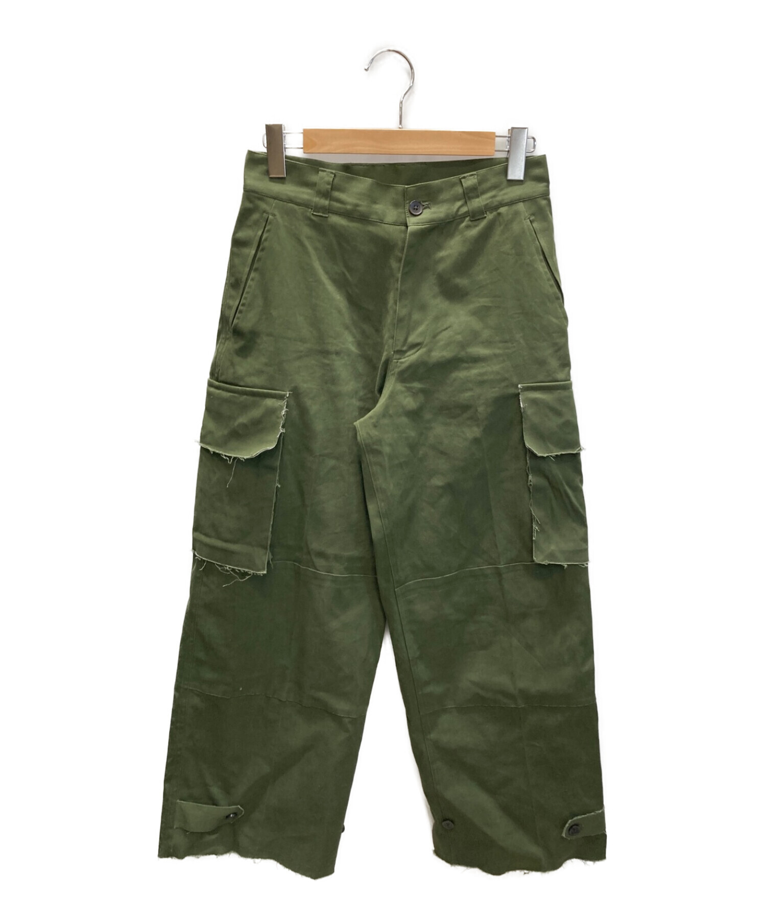 メンズsoerte Wide straight military pants カーキ - ワークパンツ