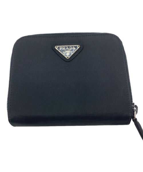 中古・古着通販】PRADA (プラダ) ラウンドジップウォレット ブラック