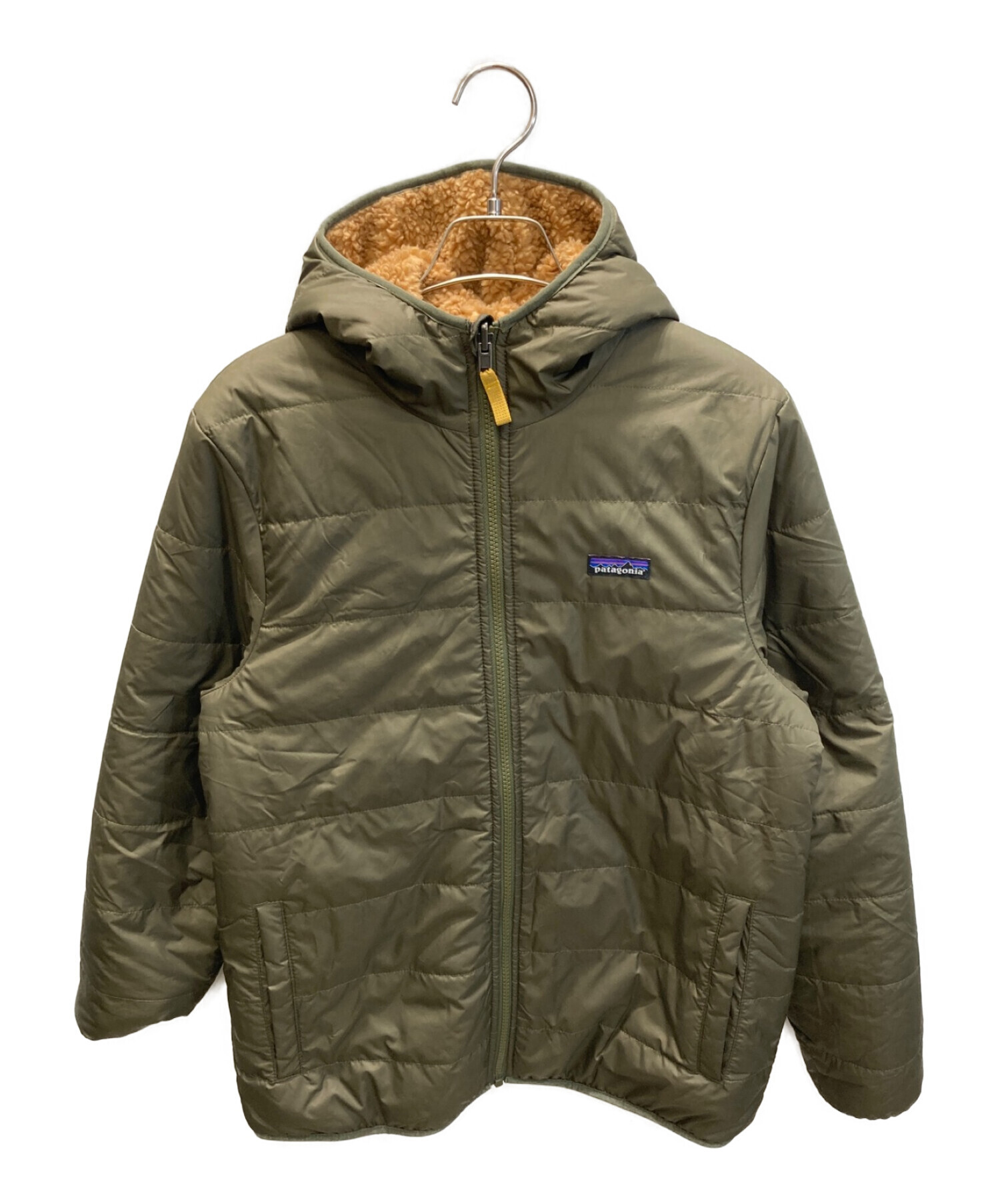 Patagonia (パタゴニア) キッズリバーシブル・レディ・フレディ・フーディ カーキ サイズ:SIZE XXL (キッズ規格)