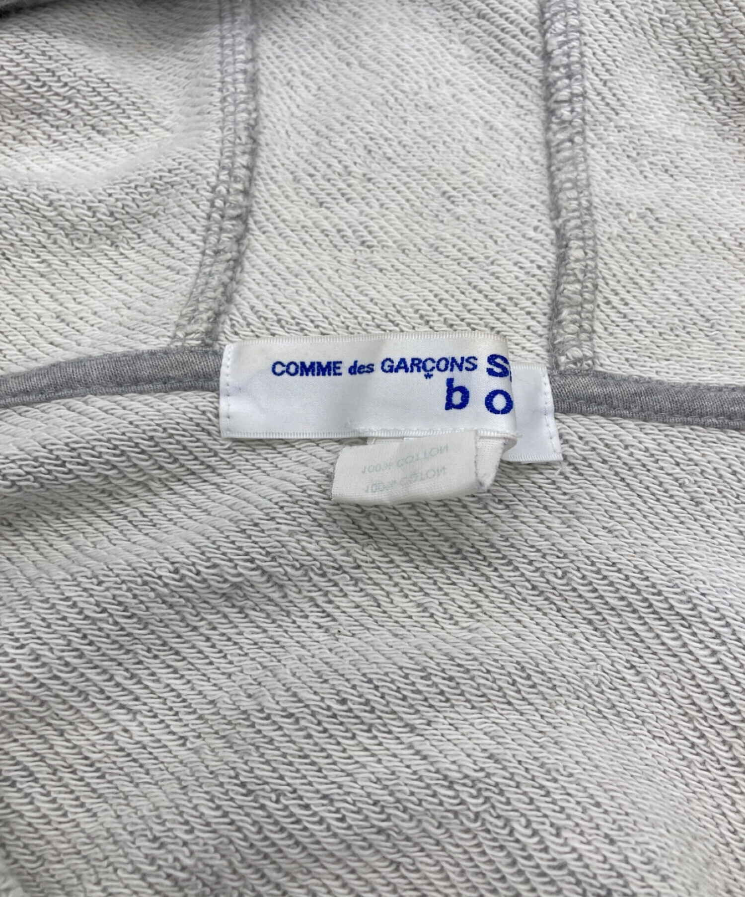 COMME des GARCONS SHIRT BOY (コムデギャルソンシャツ ボーイ) バックプリントジップパーカー グレー サイズ:S