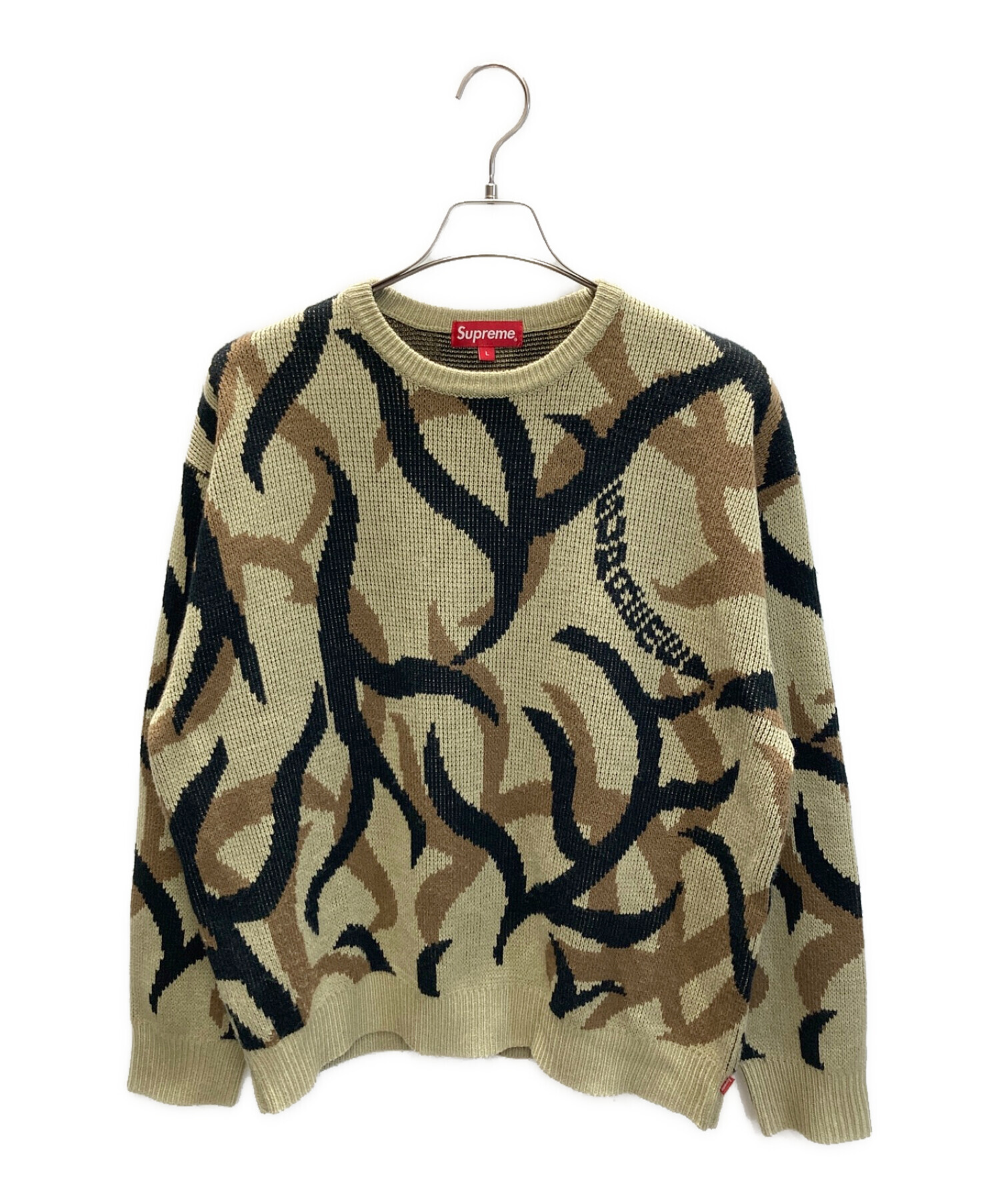 SUPREME (シュプリーム) Tribal Camo Sweater カーキ サイズ:L