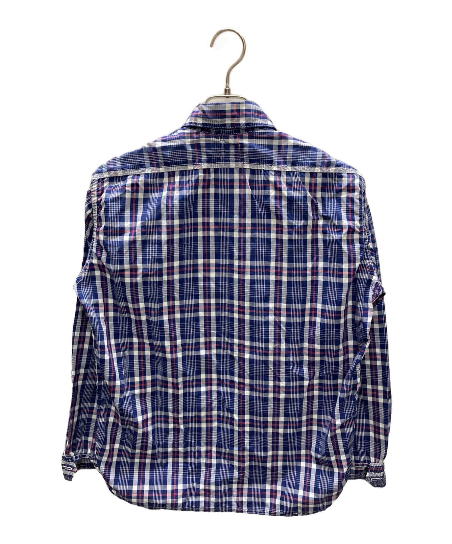 POST O'ALLS (ポストオーバーオールズ) チェックシャツ ネイビー サイズ:SIZE S