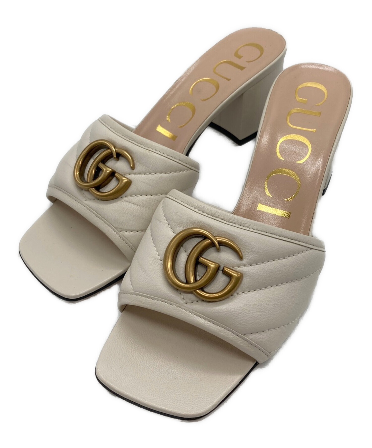 中古・古着通販】GUCCI (グッチ) GGマーモント スライドサンダル アイボリー サイズ:37｜ブランド・古着通販 トレファク公式【TREFAC  FASHION】スマホサイト