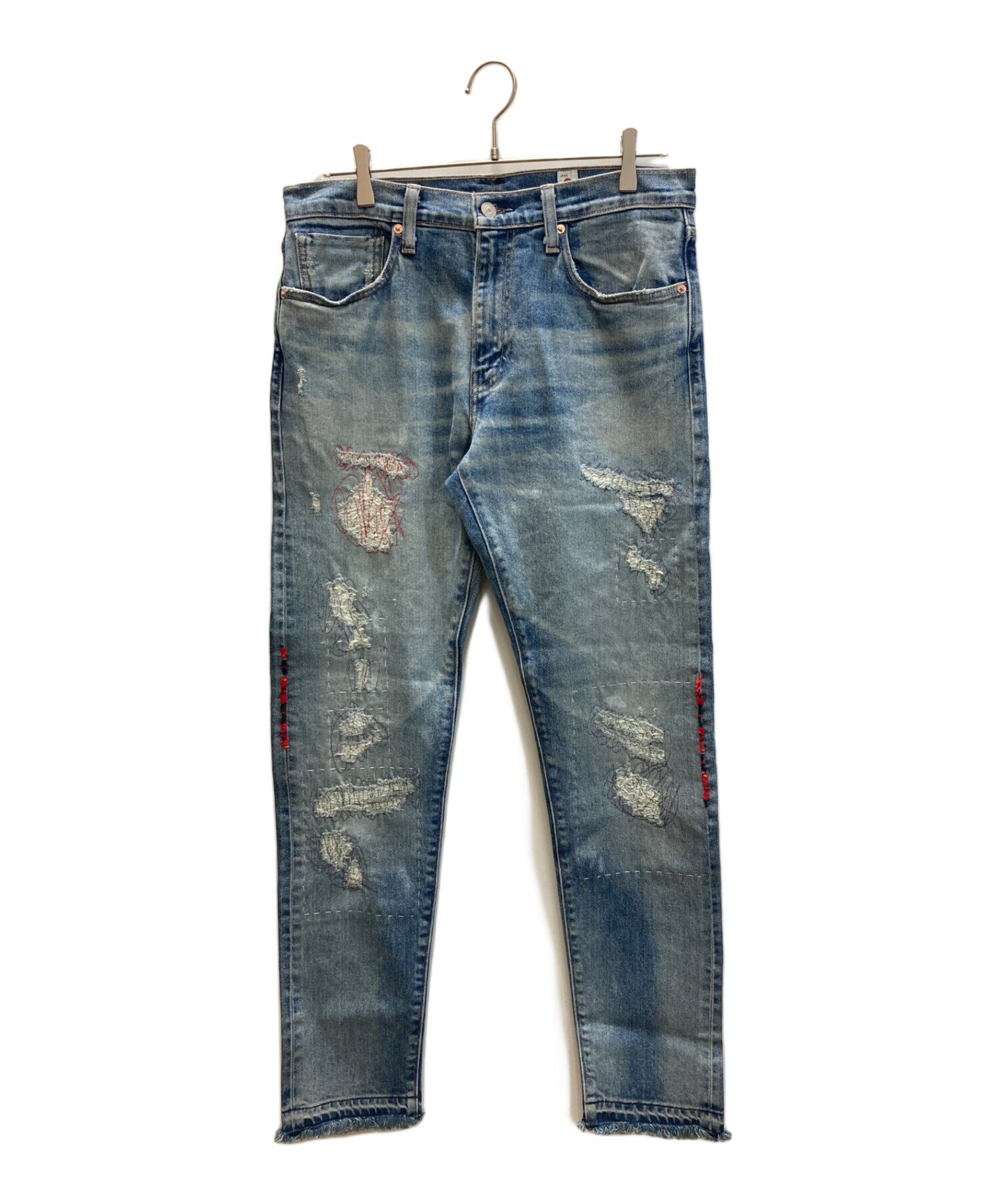 LEVI'S (リーバイス) ダメージ加工デニムパンツ インディゴ サイズ:W32×L32