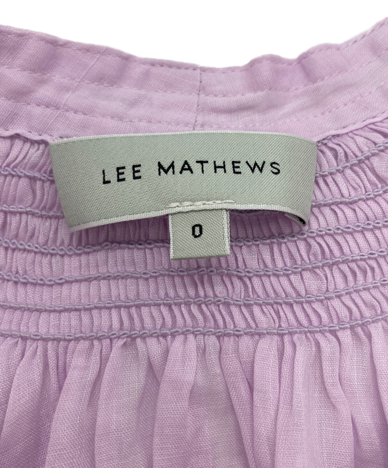 LEE MATHEWS (リー マシュー) リネン バルーンスリーブブラウス パープル サイズ:SIZE 0