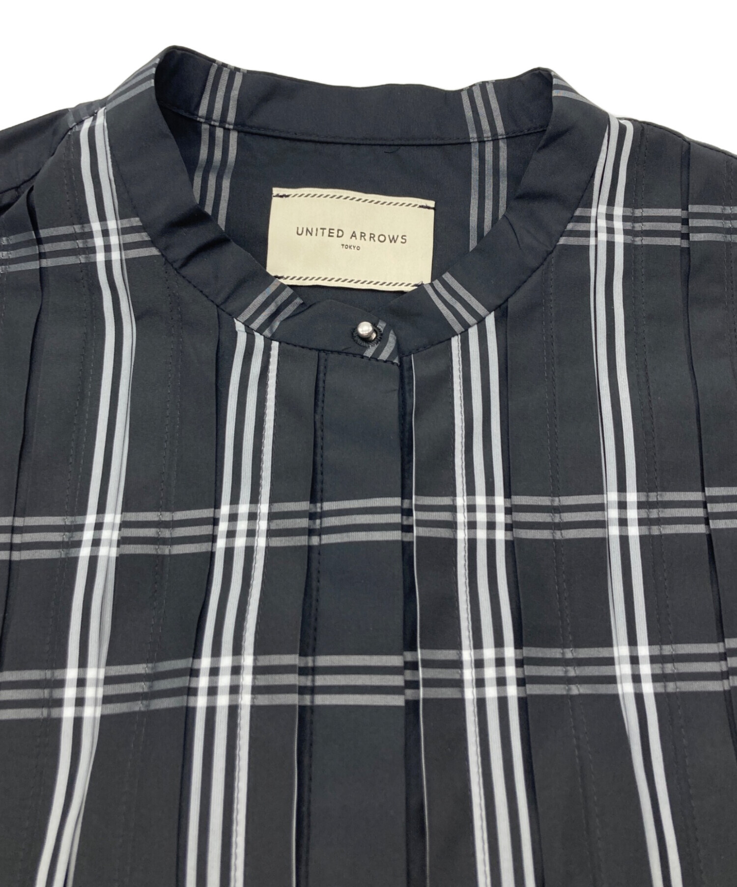 中古・古着通販】UNITED ARROWS TOKYO (ユナイテッドアローズトウキョウ) チェックタフタピンタックワンピース ブラック  サイズ:表記なし｜ブランド・古着通販 トレファク公式【TREFAC FASHION】スマホサイト