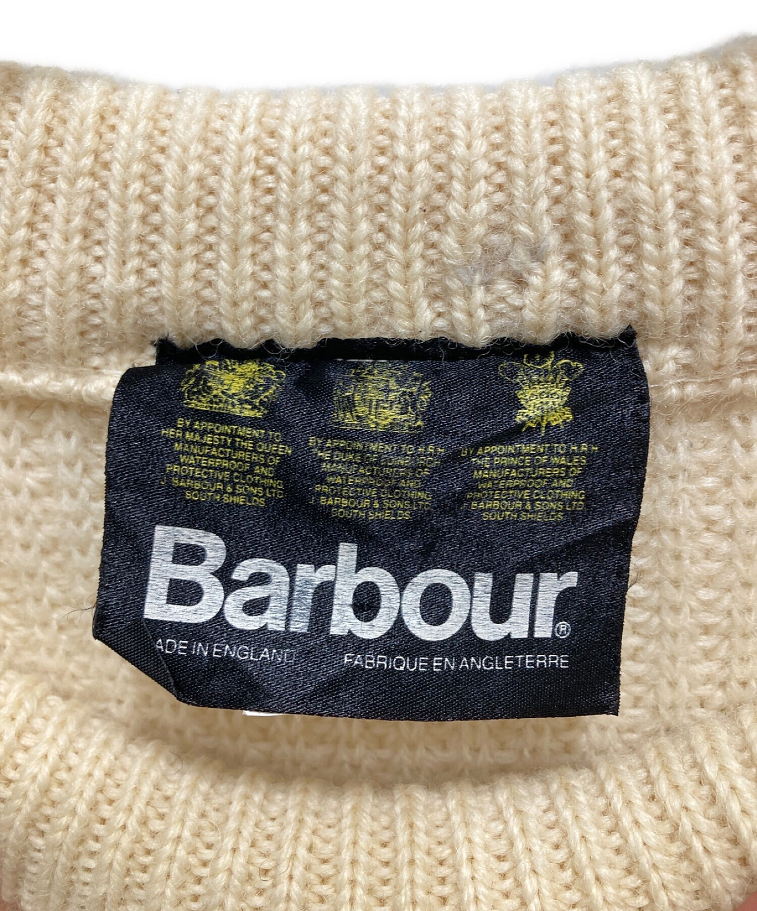 中古・古着通販】Barbour (バブアー) クルーネックニット ベージュ