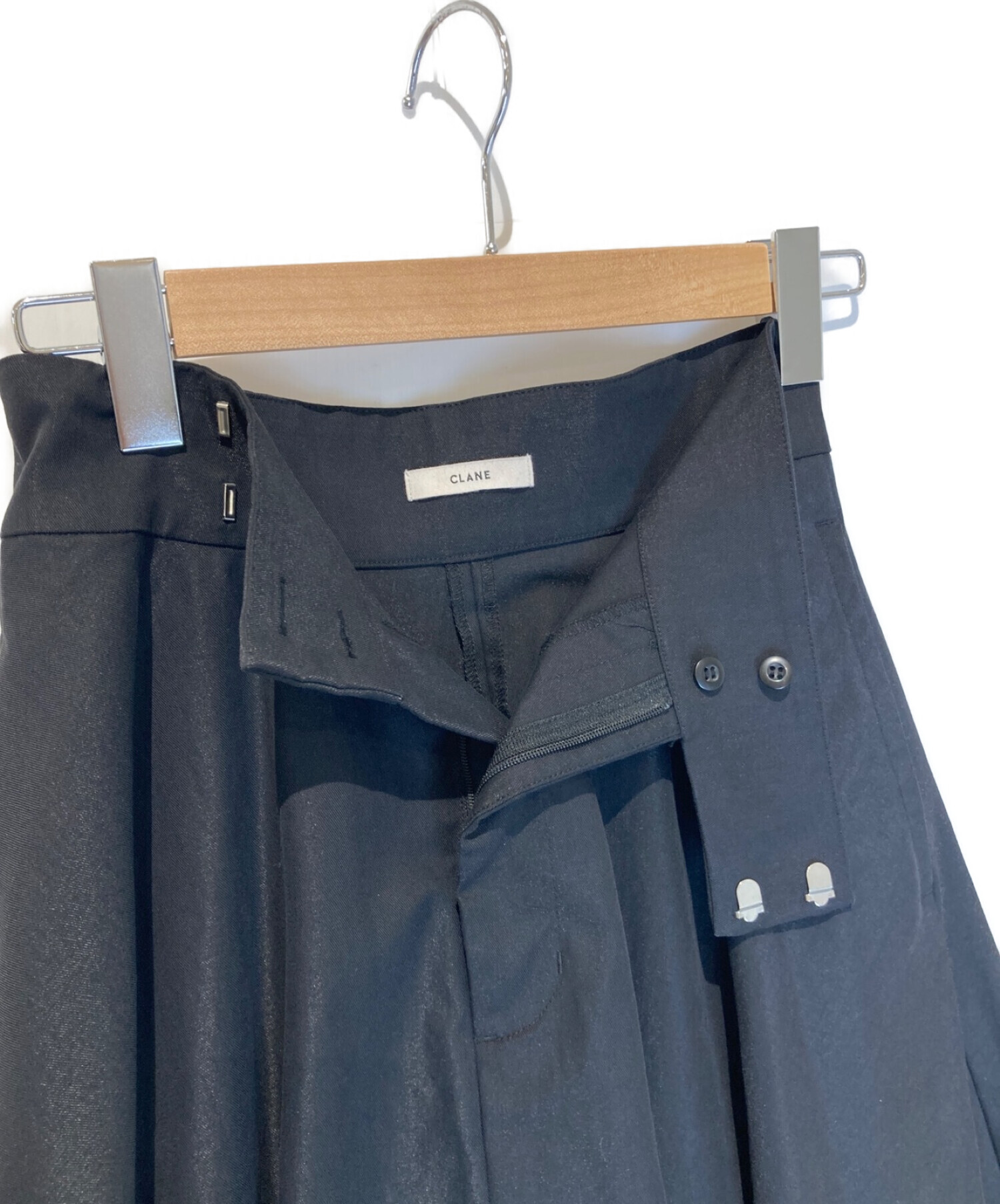 CLANE (クラネ) CHAMBRAY CIRCULAR SKIRT ブラック サイズ:1