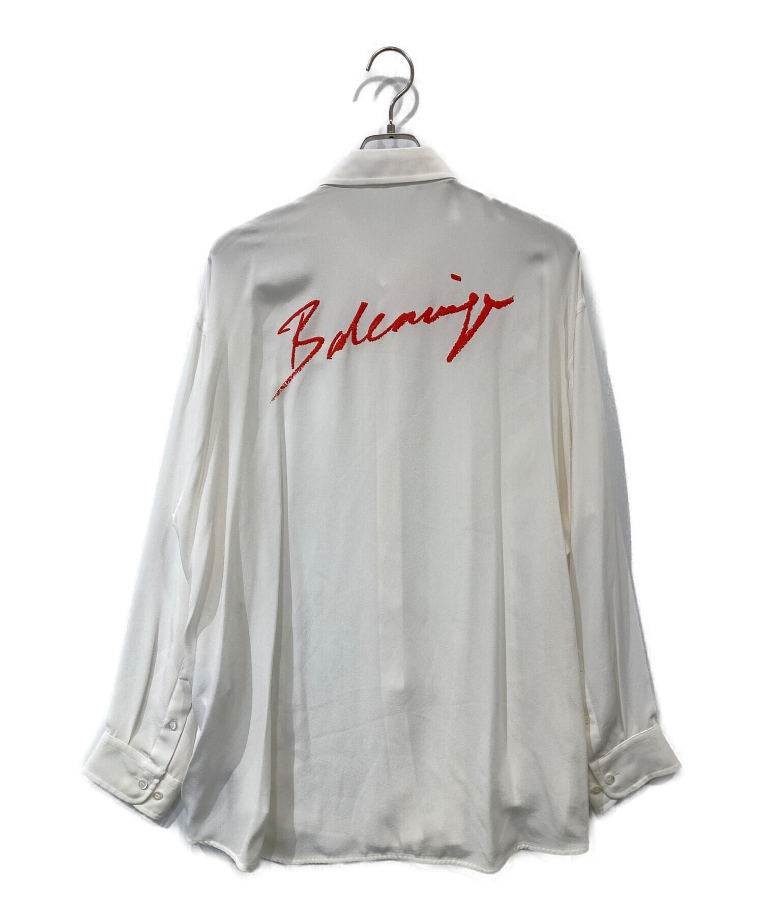 中古・古着通販】BALENCIAGA (バレンシアガ) WHITE LOGO-PRINTED SHIRT