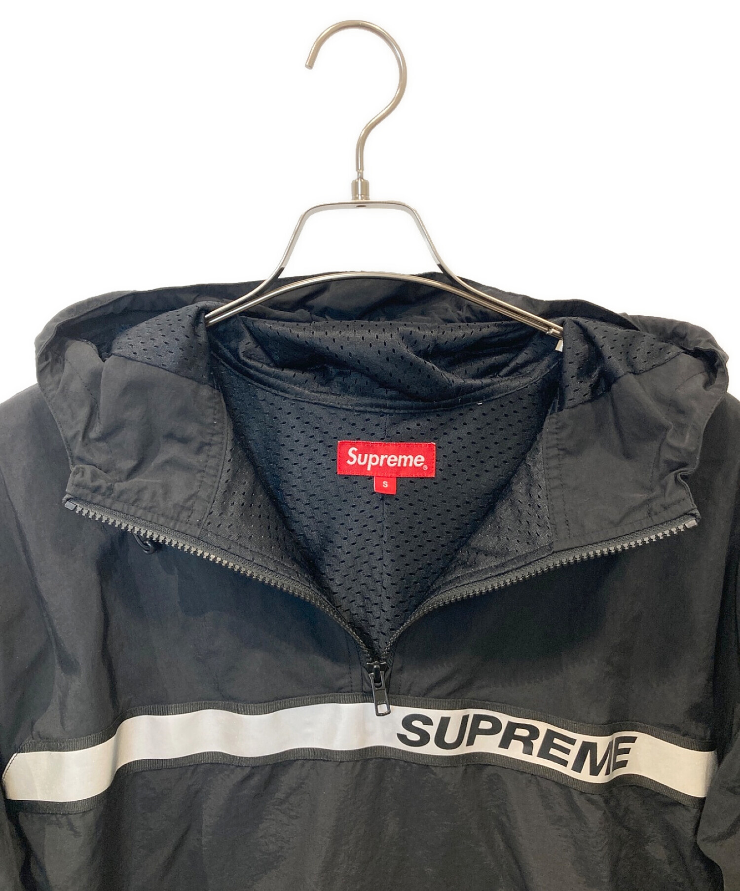 SUPREME (シュプリーム) Reflective Taping Hood Pullover ブラック サイズ:S