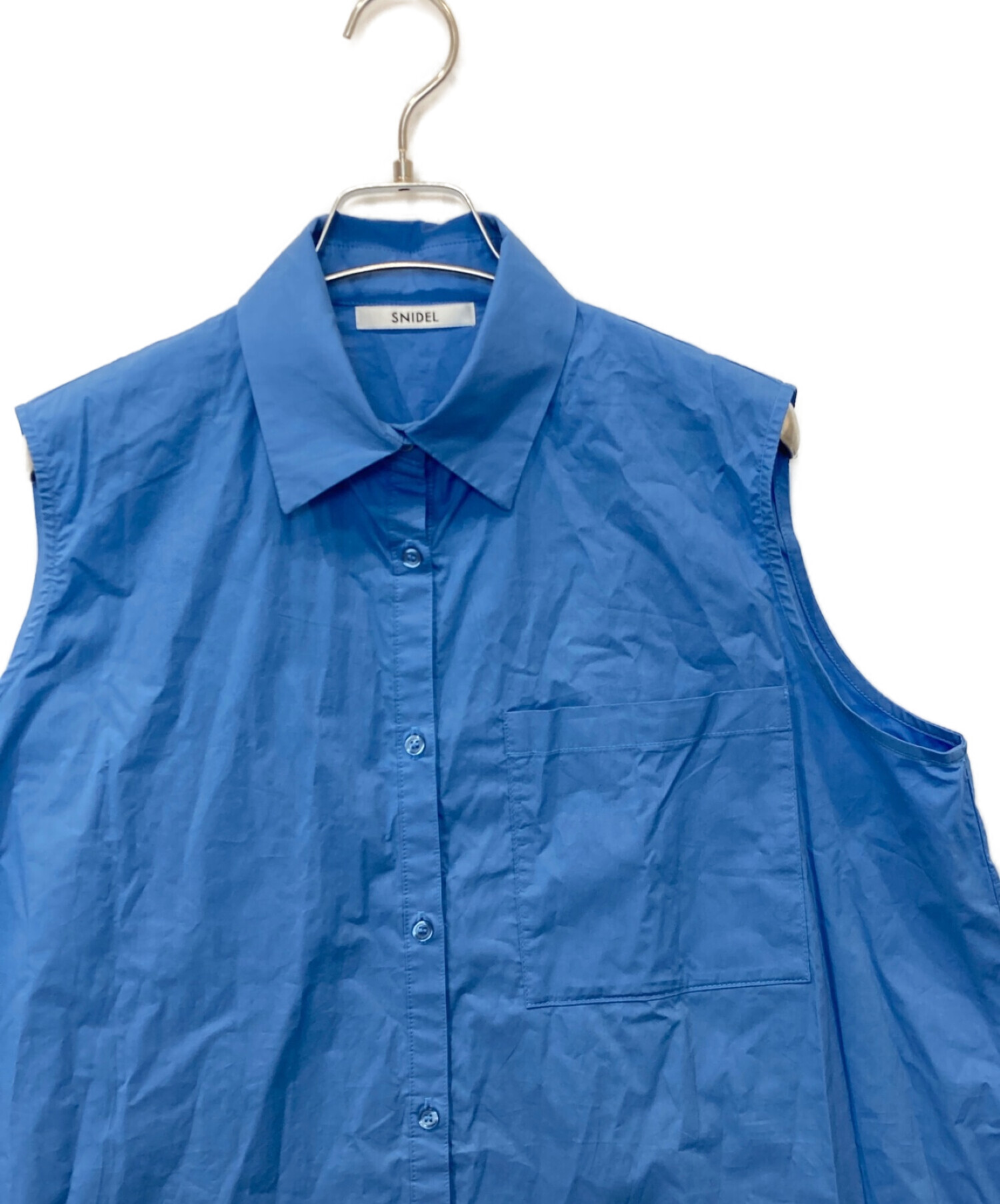 Snidel (スナイデル) ニットレイヤードシャツミニワンピース ブルー サイズ:FREE