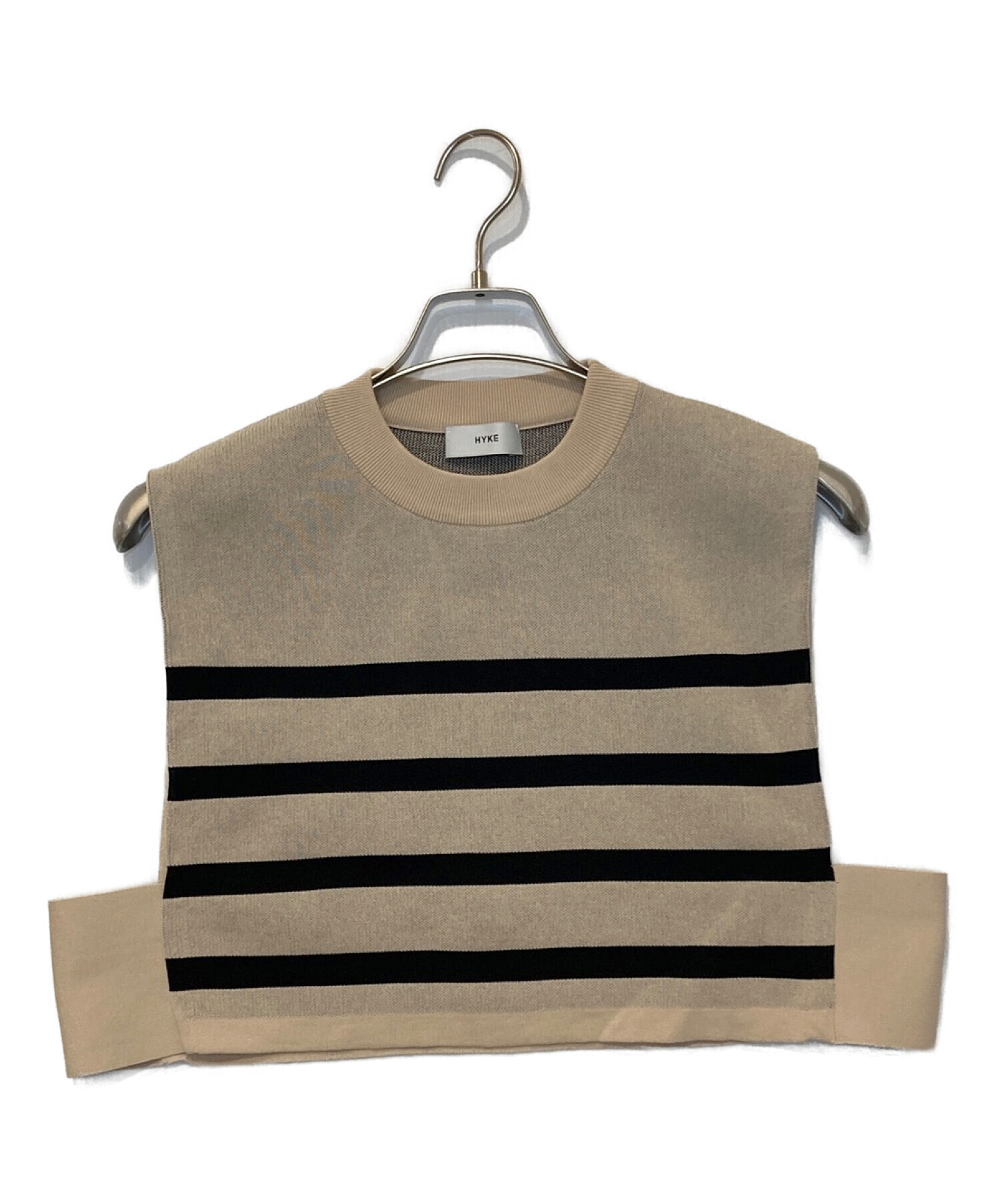HYKE STRIPED SWEATER CROPPED TOP