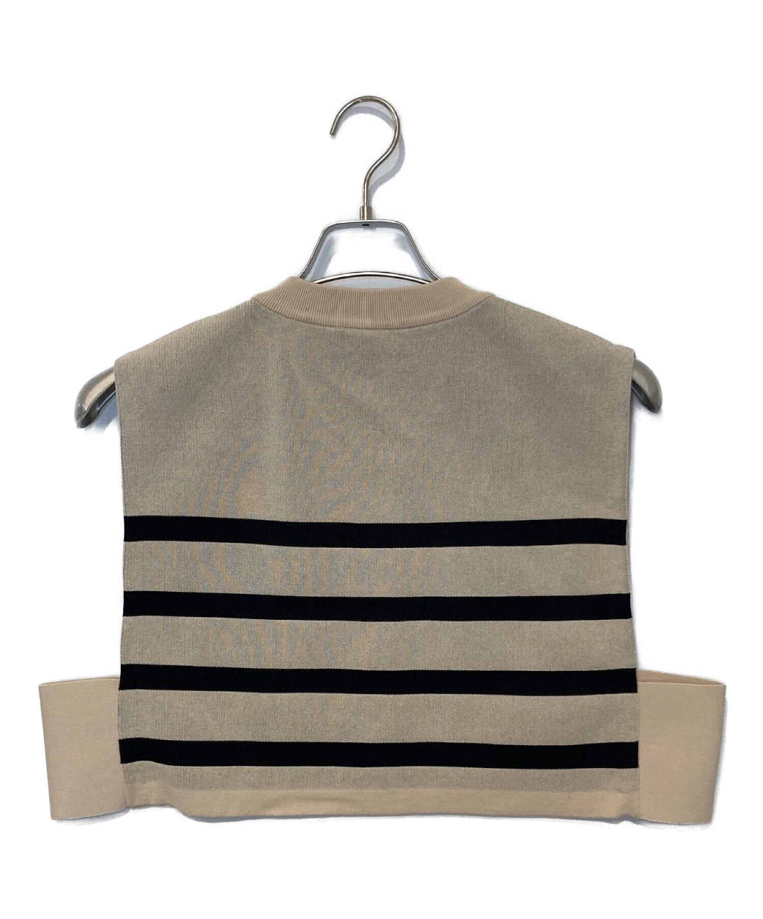 中古・古着通販】HYKE (ハイク) STRIPED SWEATER CROPPED TOP ベージュ