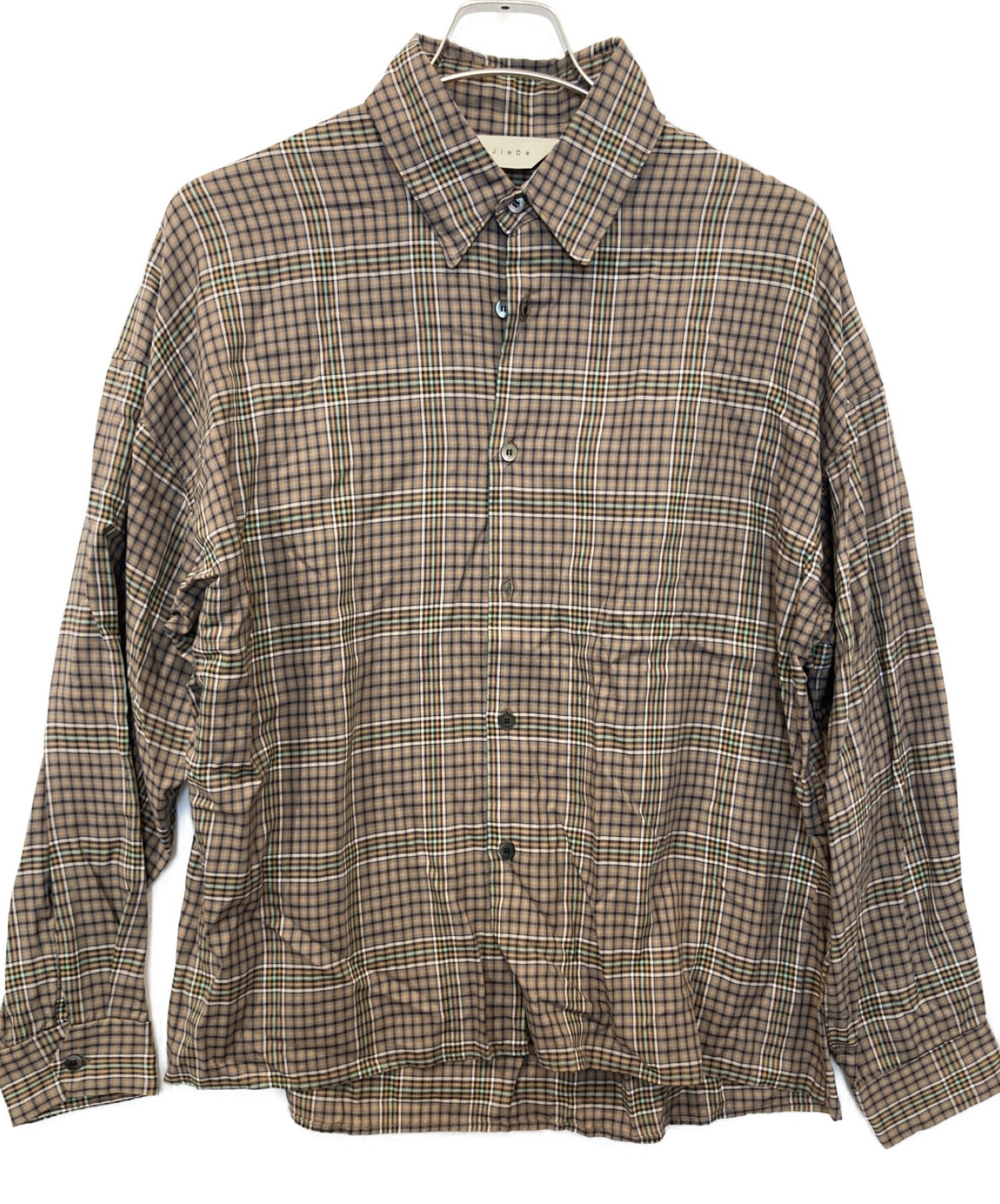 中古・古着通販】jieda (ジエダ) CHECK OVERSIZED SHIRT L/S ブラウン