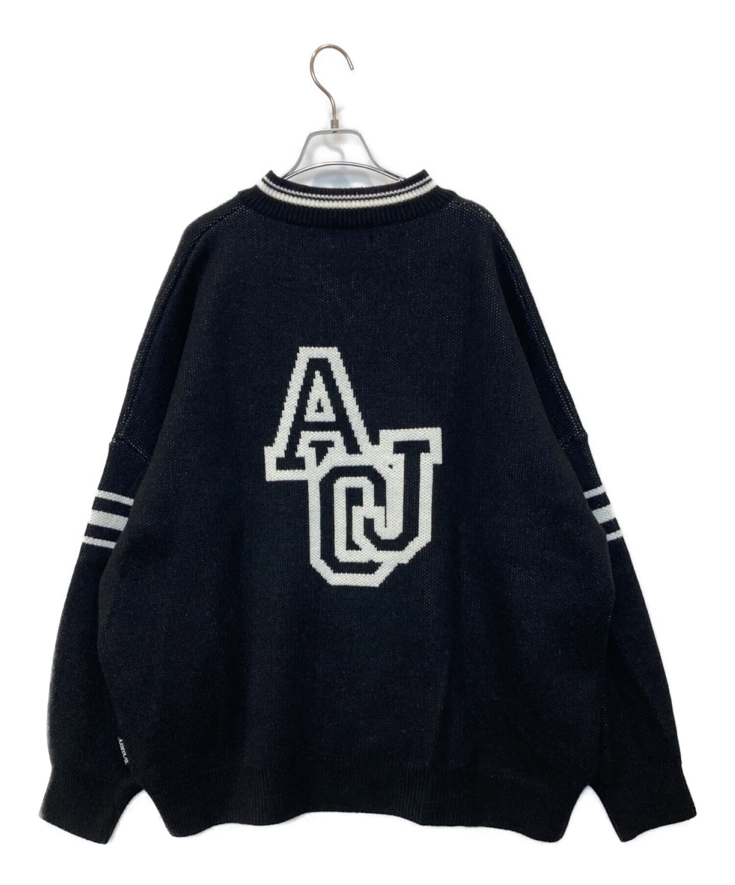 AJOBYAJO (アジョバイアジョ) フットボールオーバーサイズセーター ブラック サイズ:XL
