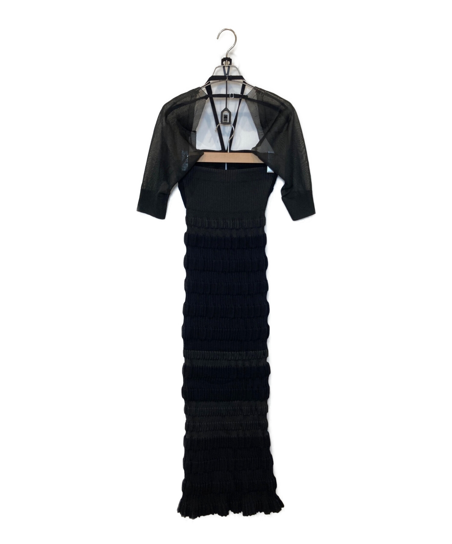 FETICO (フェティコ) STRIPE KNIT DRESS ブラック サイズ:FREE 未使用品