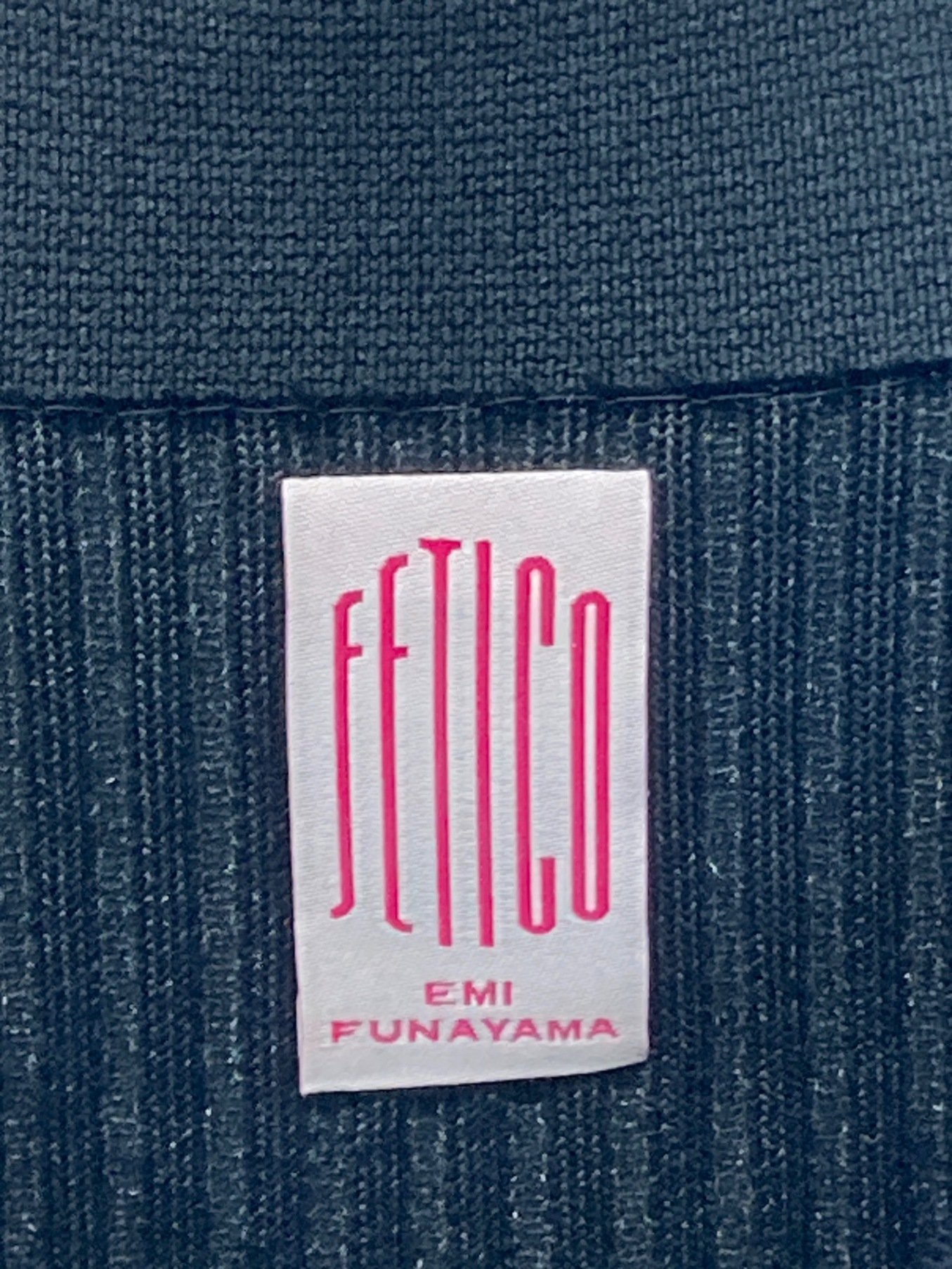 中古・古着通販】FETICO (フェティコ) STRIPE KNIT DRESS ブラック