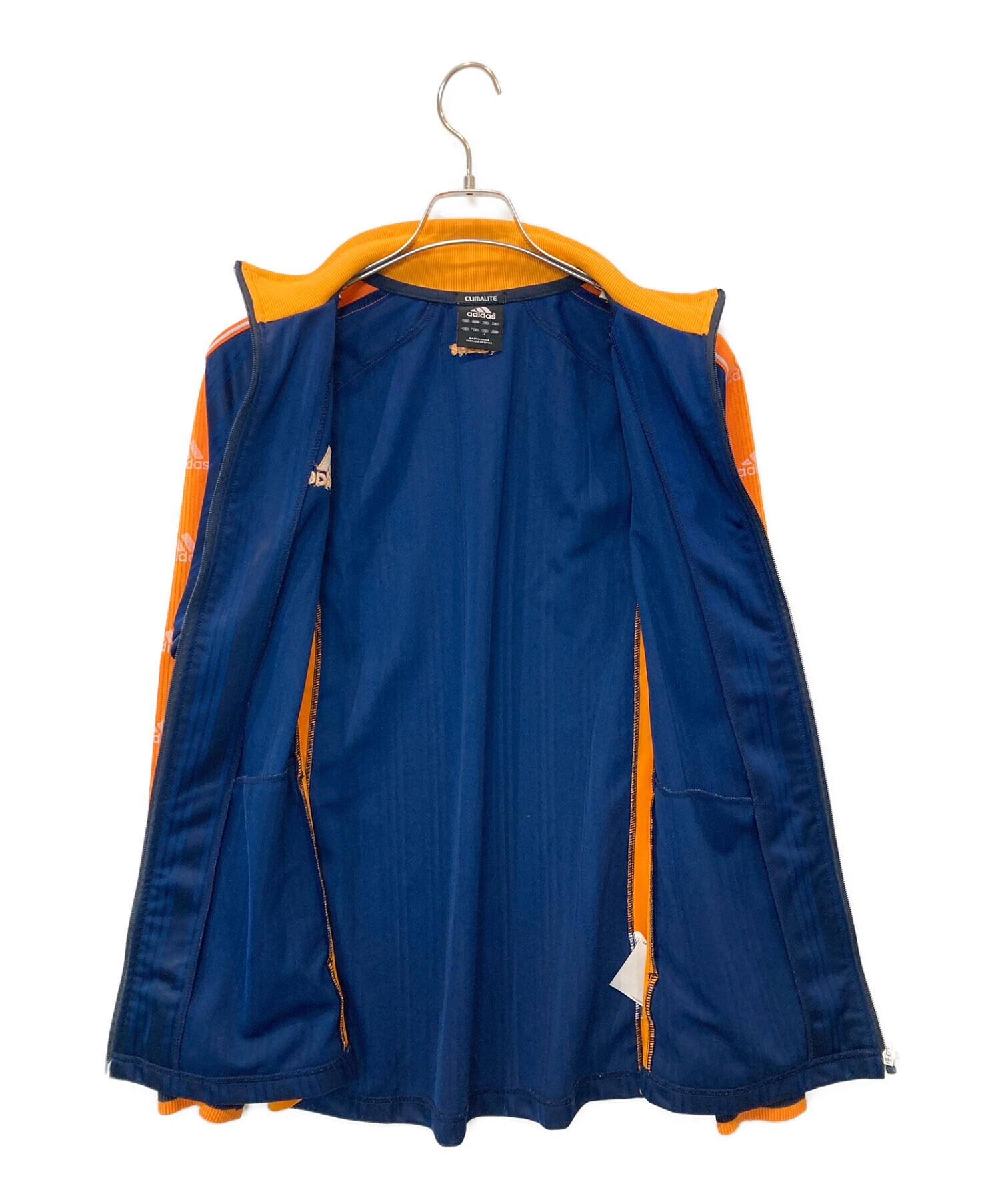 adidas (アディダス) トラックジャケット ネイビー×オレンジ サイズ:L