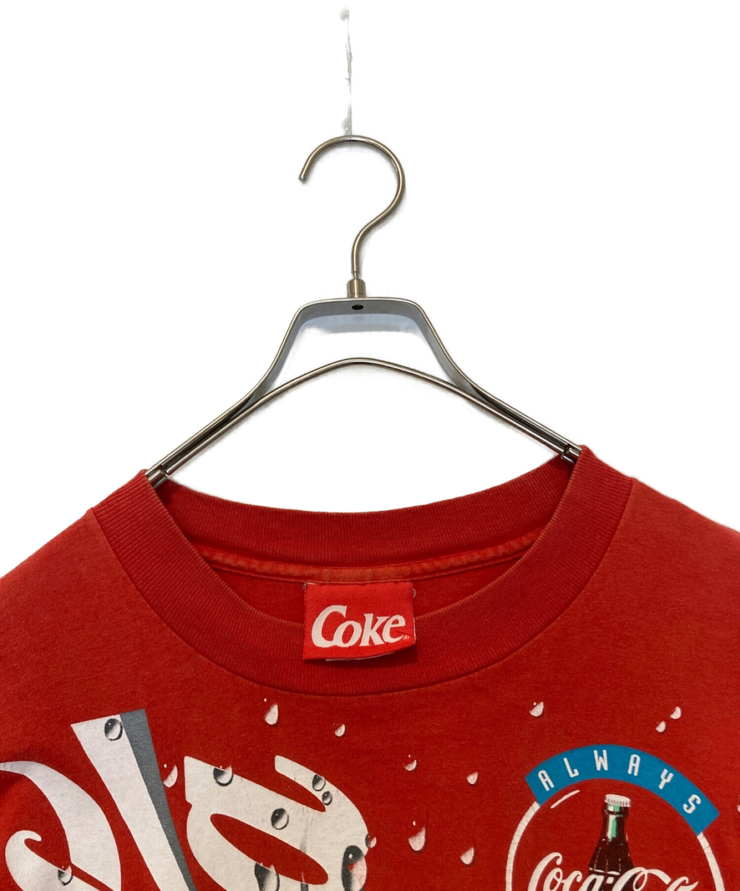 Coca Cola コカ・コーラ Coca-Cola 福助 Tシャツ LLサイズ レッド 展示未使用品