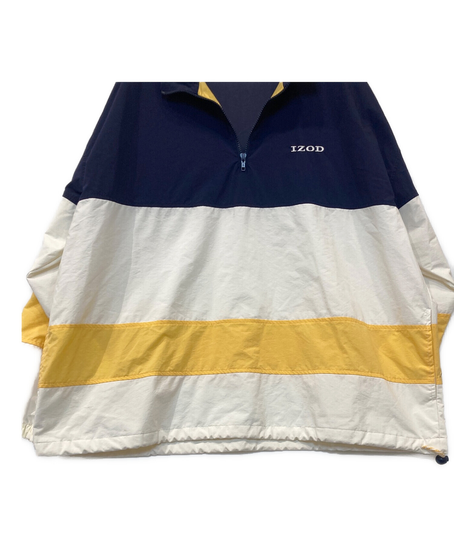 IZOD (アイゾッド) ハーフジッププルオーバー ネイビー×ホワイト サイズ:XL