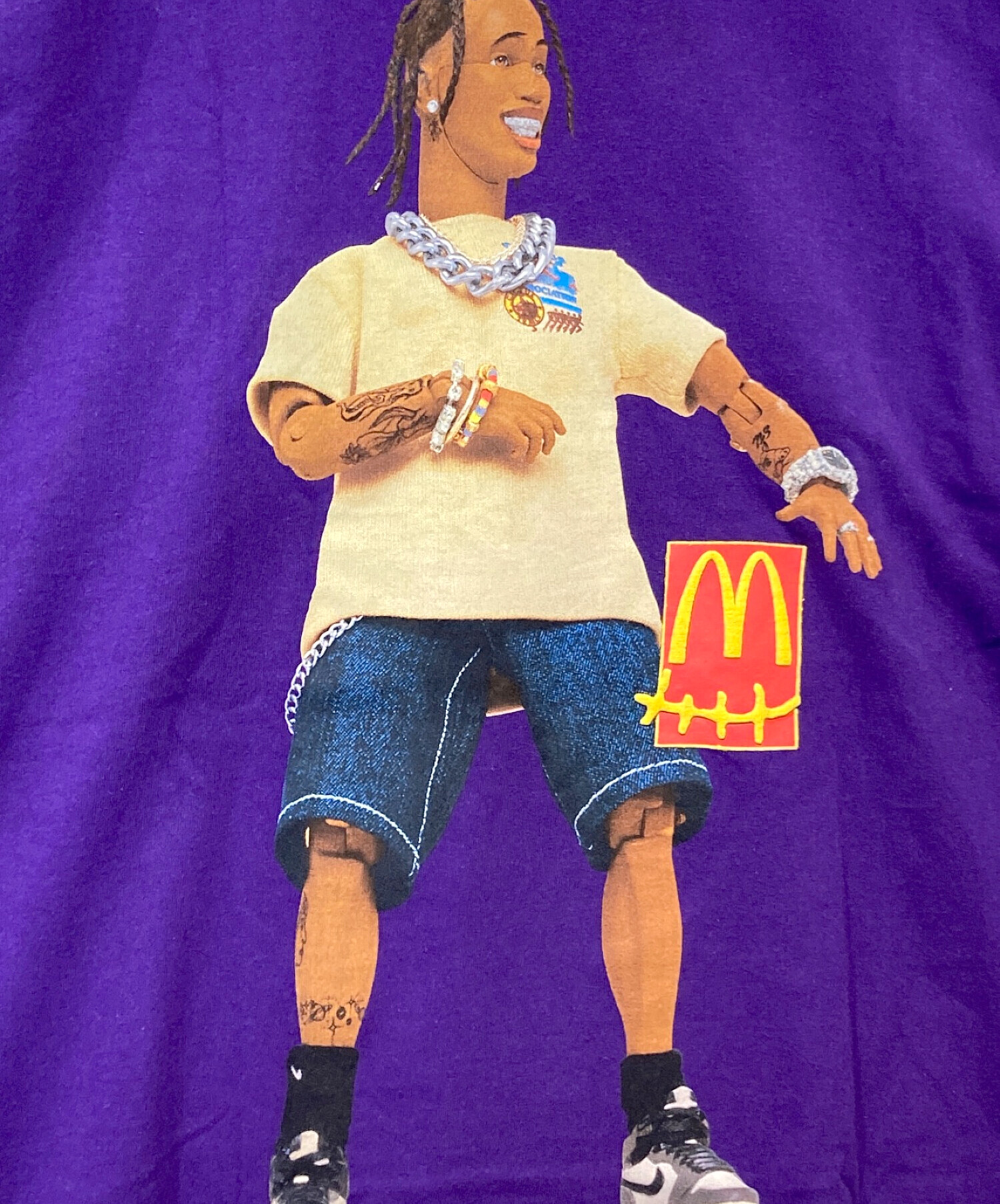 Travis Scott CACTUS JACK (トラヴィス・スコット カクタスジャック) McDonald's (マクドナルド) Action  Figure Series II T-Shirt パープル サイズ:XL