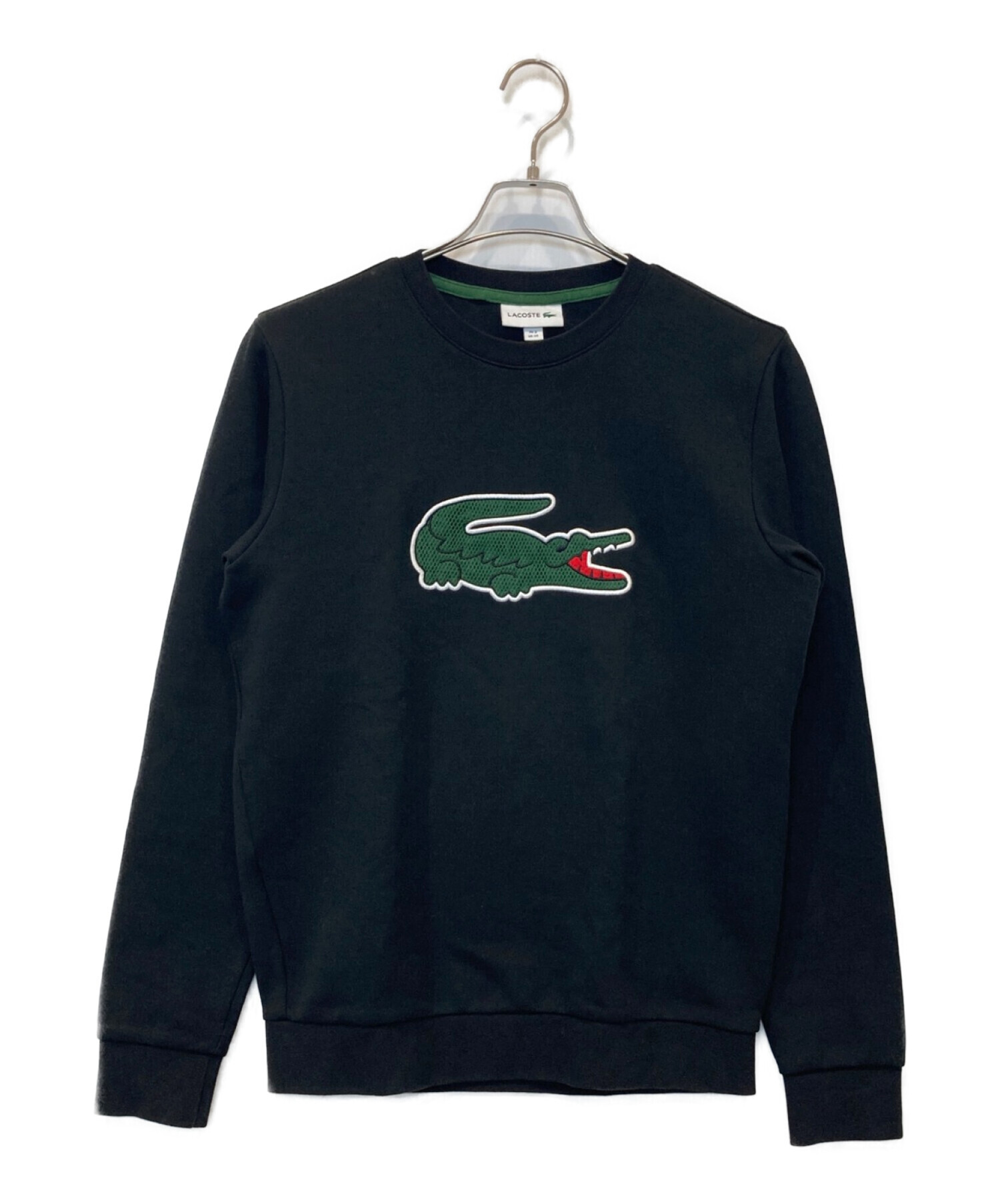 LACOSTE (ラコステ) ラコステ メッシュロゴ クルーネックスウェット ブラック サイズ:XS