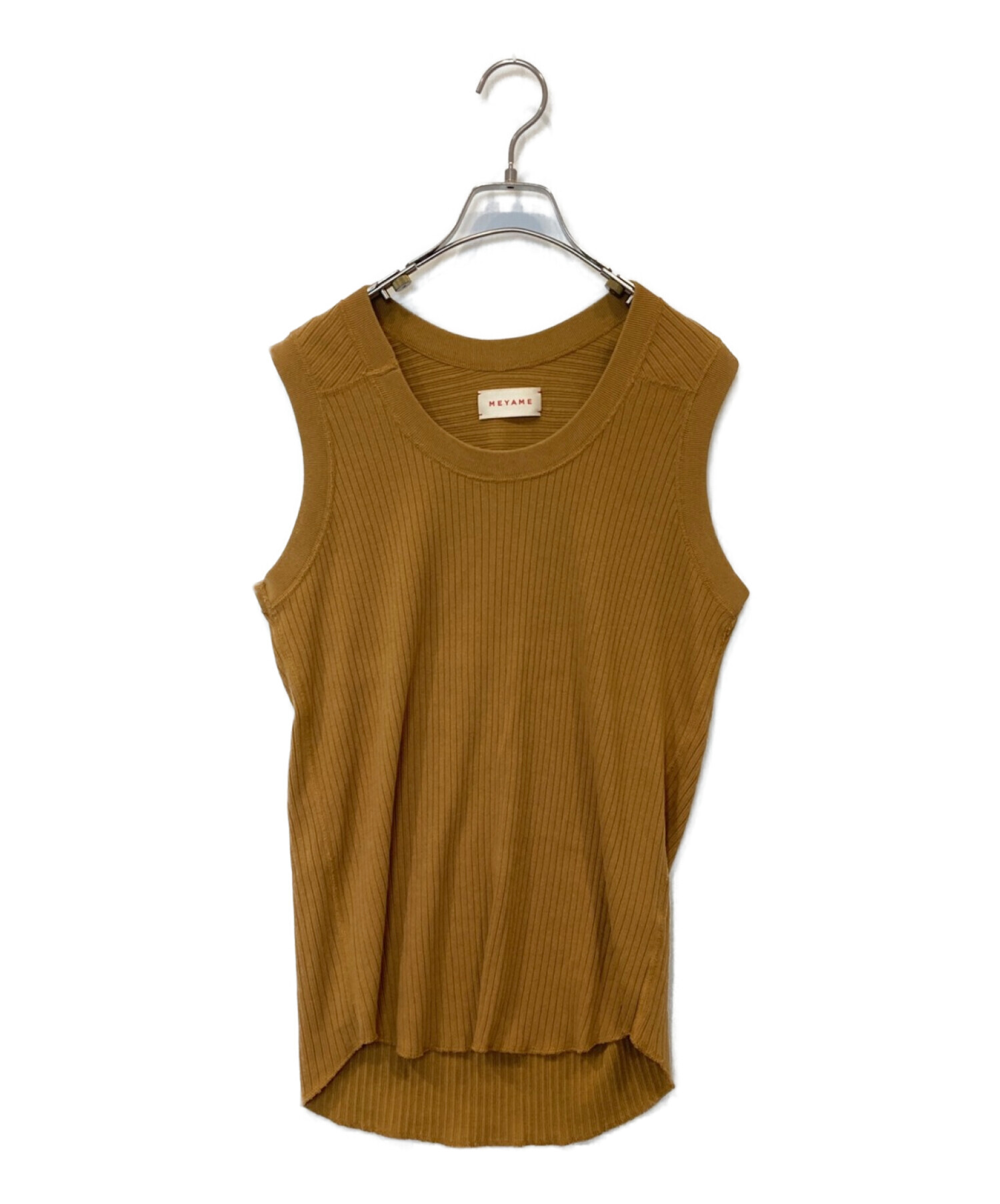 MEYAME (メヤメ) OBLONG NECK SLEEVELESS ブラウン サイズ:FREE