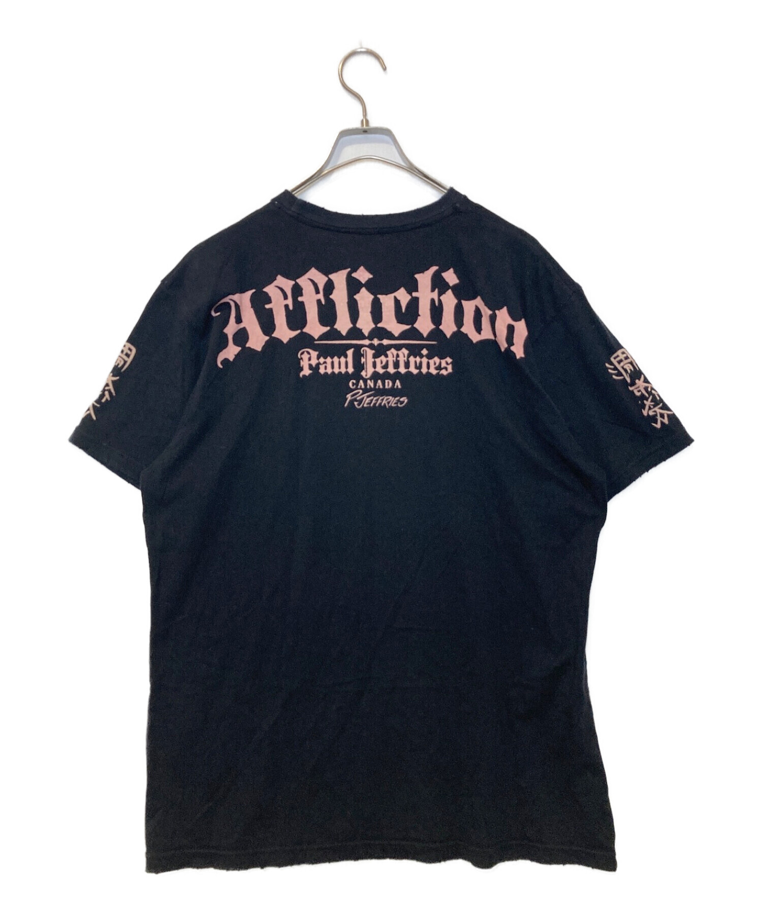 Afflirtion (アフリクション) ドクロプリントカットソー ブラック サイズ:XL