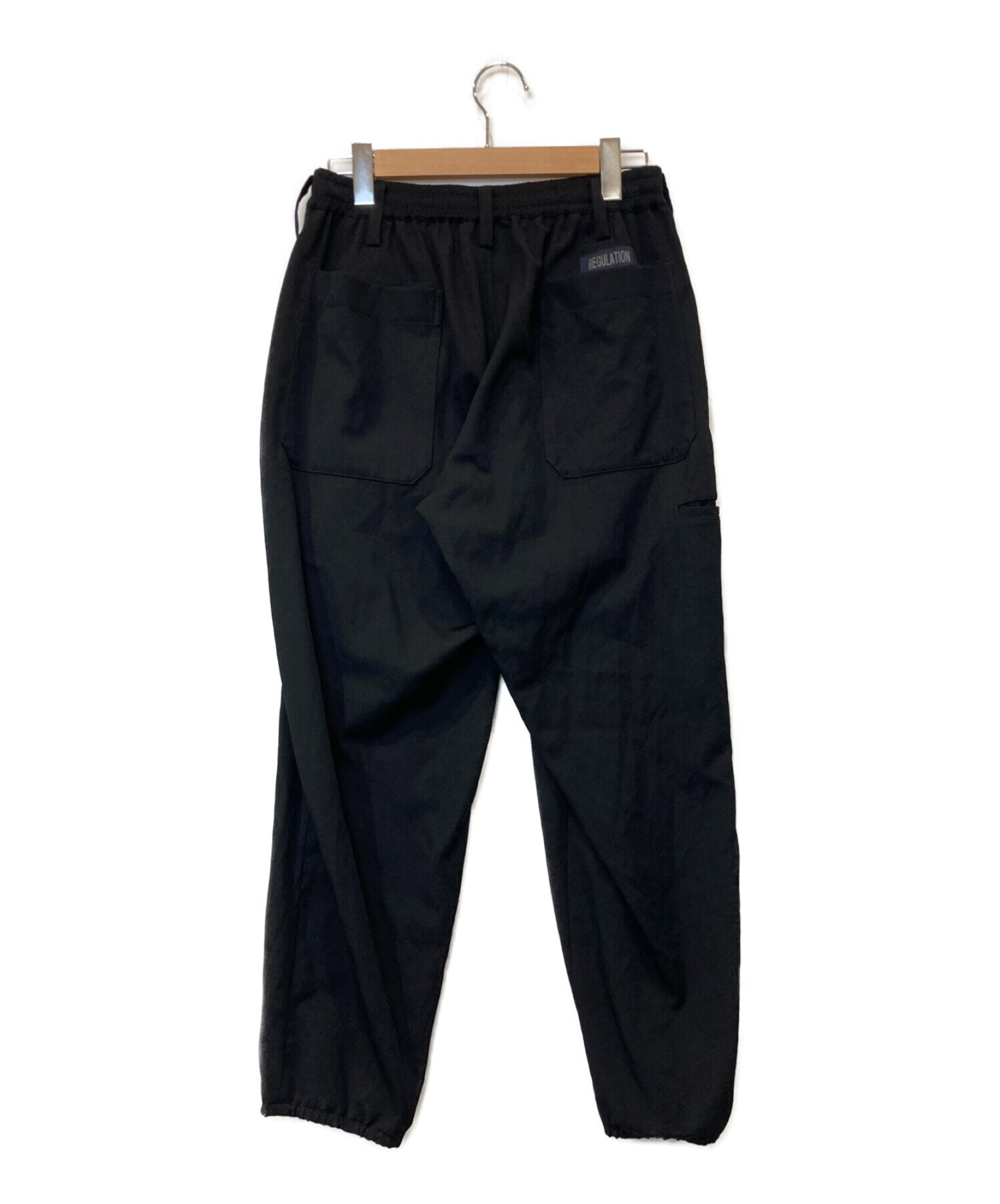 REGULATION Yohji Yamamoto (レギュレーションヨウジヤマモト) Stretch Twill Easy Drawstring  Pants ブラック サイズ:1