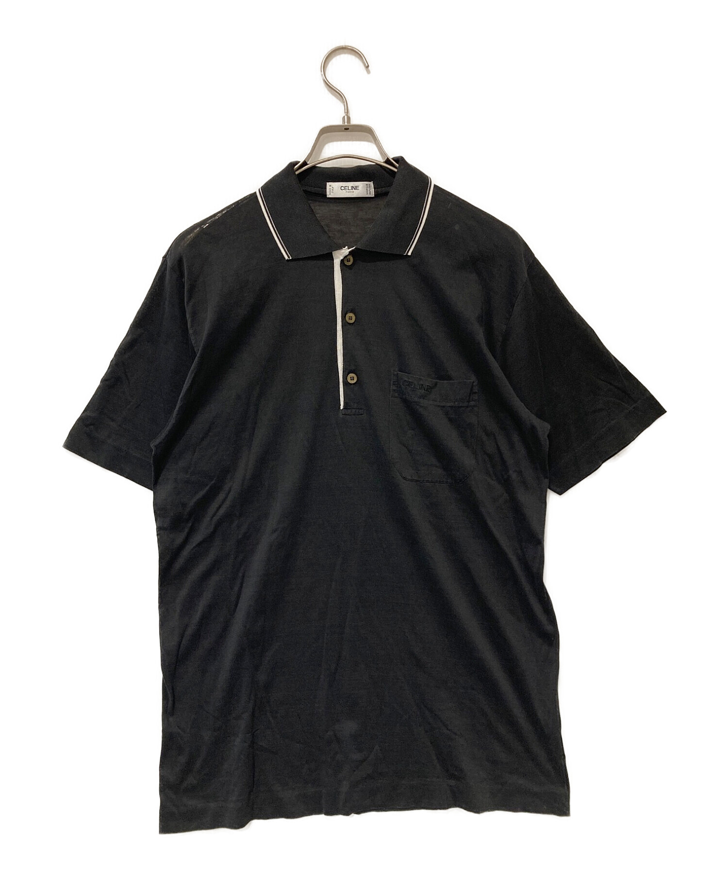 CELINE (セリーヌ) ポロシャツ ブラック サイズ:M