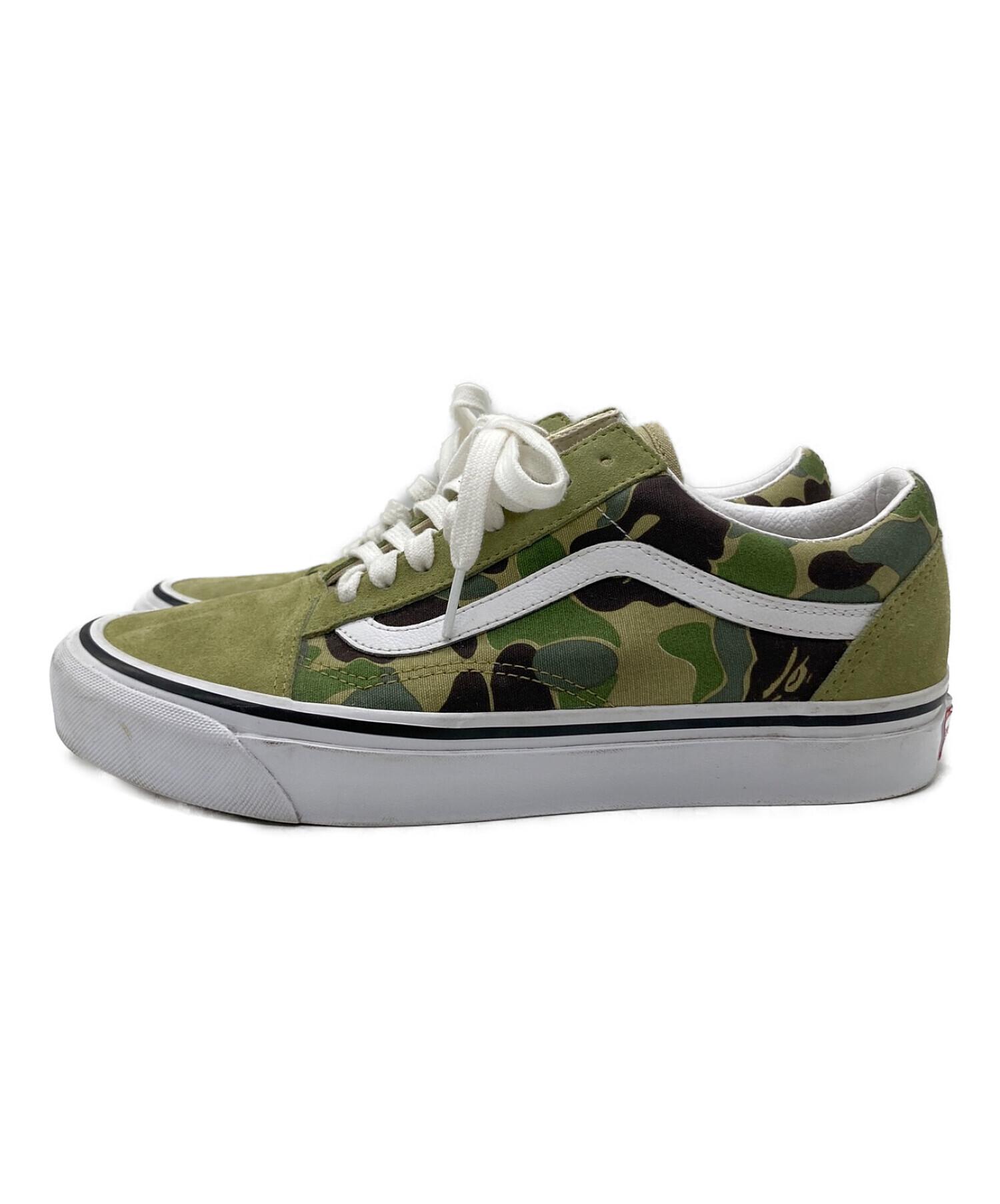 VANS (ヴァンズ) A BATHING APE (アベイシングエイプ) ABC CAMO OLD SKOOL グリーン サイズ:27㎝