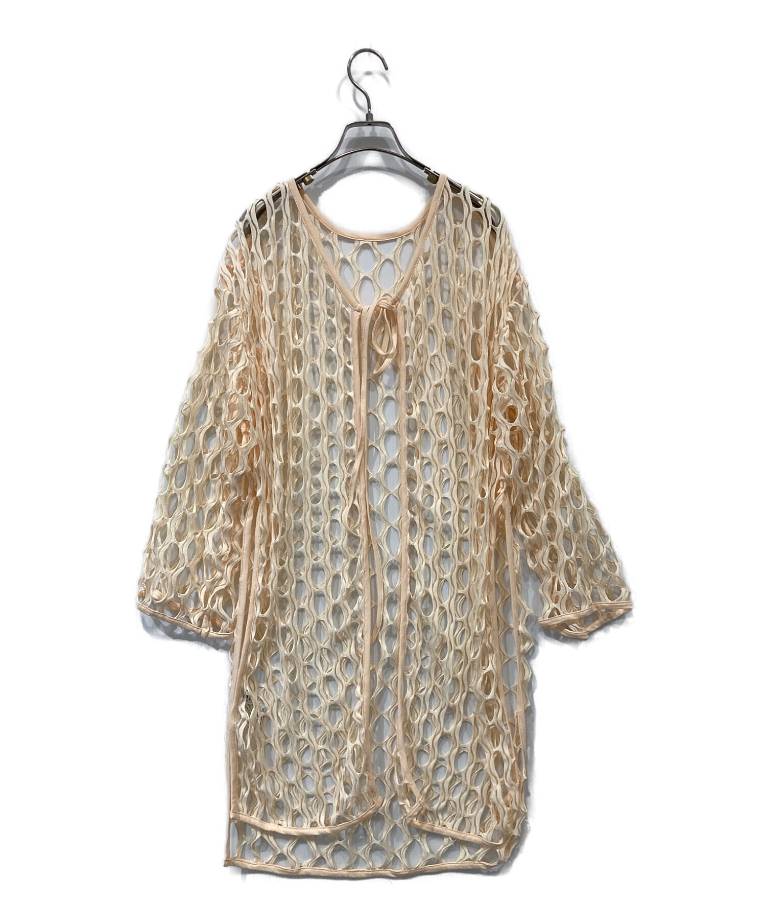 sahara Rippling Wave Mesh Top Beige - その他