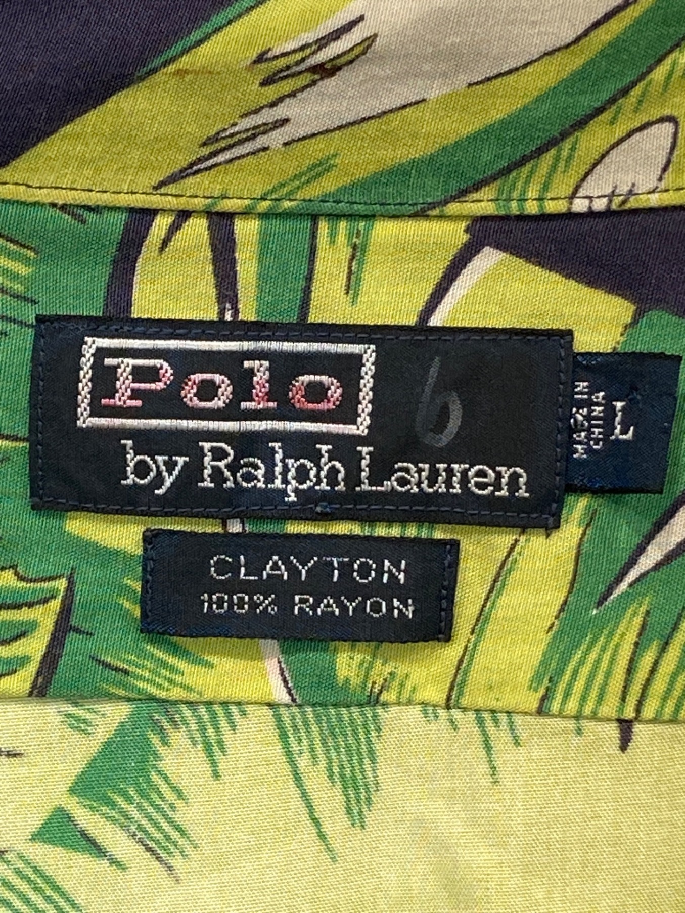 中古・古着通販】POLO RALPH LAUREN (ポロ・ラルフローレン) レーヨン総柄シャツ ネイビー×グリーン サイズ:L｜ブランド・古着通販  トレファク公式【TREFAC FASHION】スマホサイト