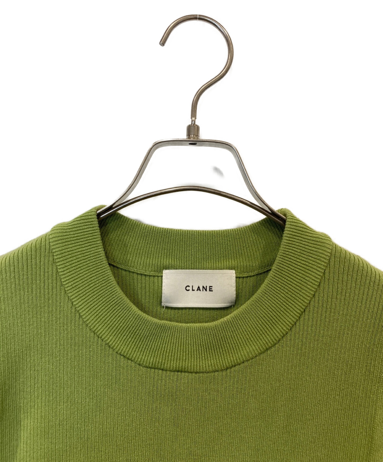 中古・古着通販】CLANE (クラネ) SQUARE SLEEVE KNIT TOPS グリーン