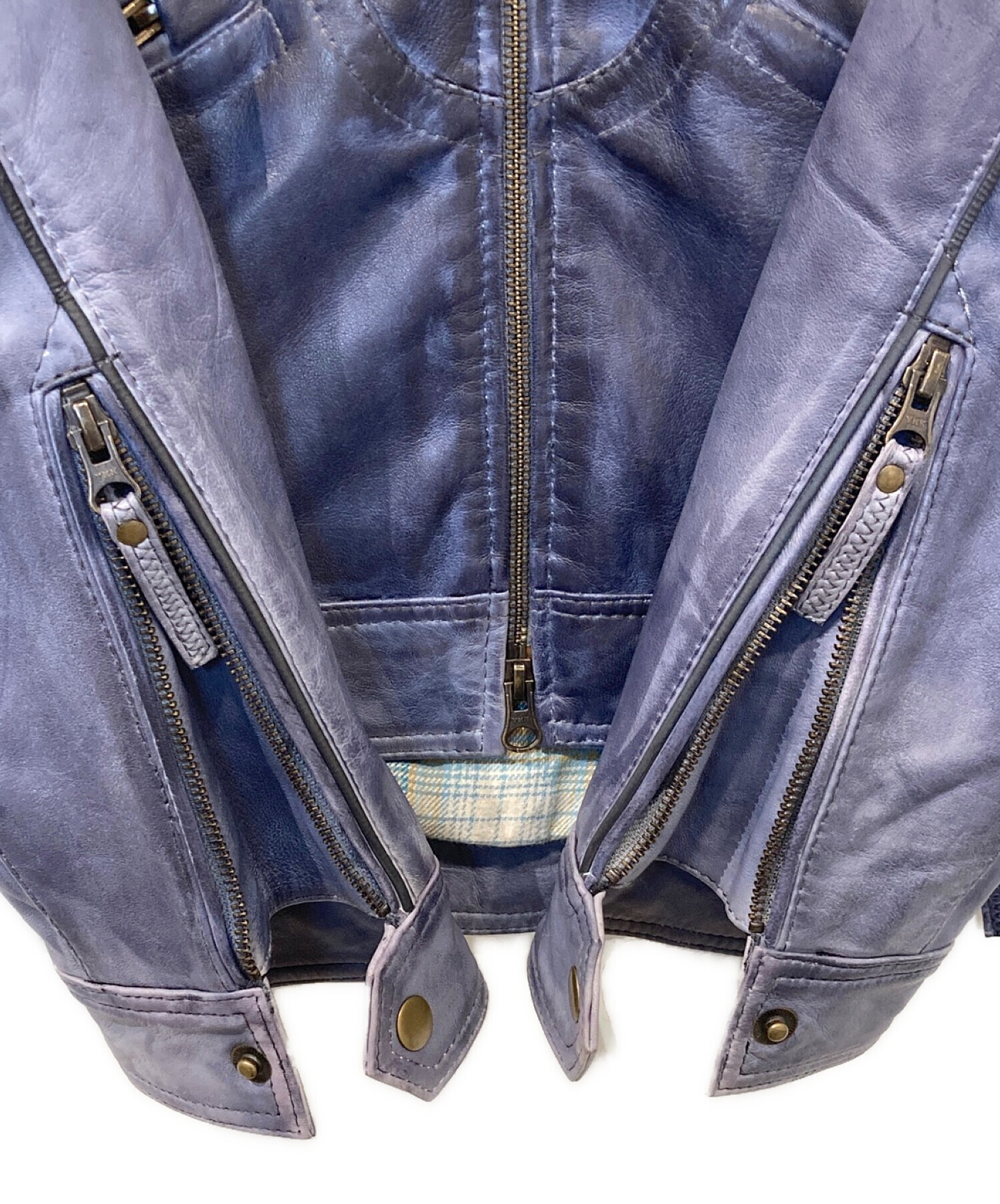 UNION JAP (ユニオンジャップ) ライダースジャケット ブルー サイズ:M