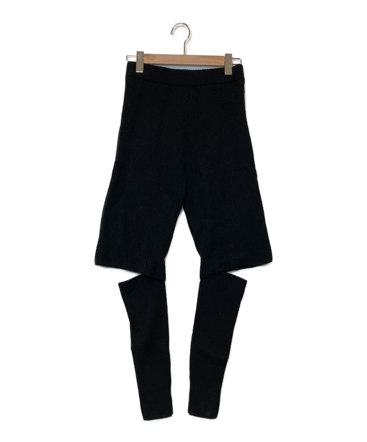 FUMIE=TANAKA (フミエタナカ) slit rib knit pants ブラック サイズ:1 未使用品