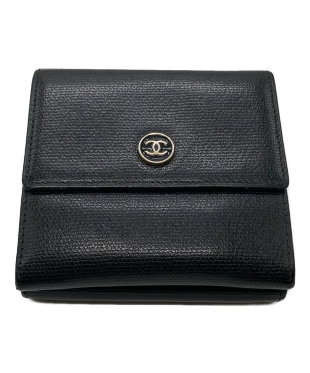 中古・古着通販】CHANEL (シャネル) ココボタンWホック三つ折り財布 ブラック｜ブランド・古着通販 トレファク公式【TREFAC  FASHION】スマホサイト