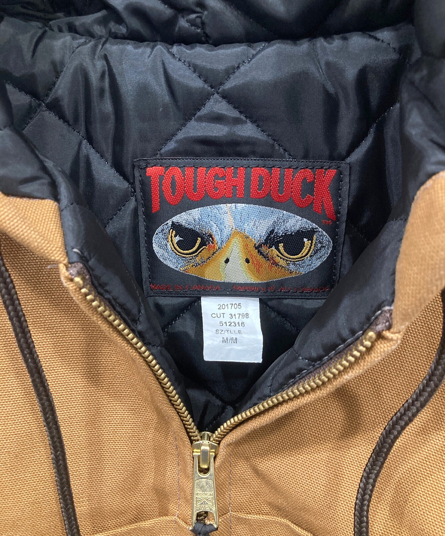 TOUGH DUCK (タフダック) ダックキルティングジャケット ブラウン サイズ:M