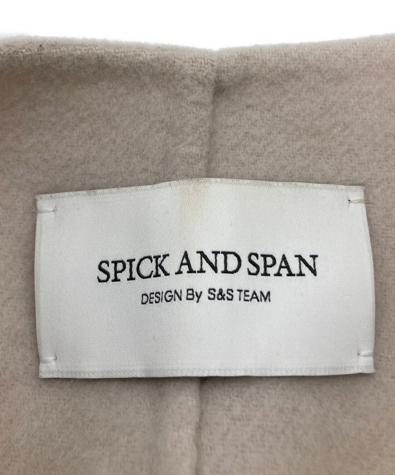 Spick and Span (スピックアンドスパン) Wフェイススタンドノーカラーコート ベージュ サイズ:38