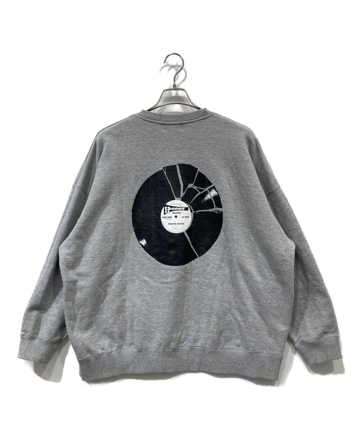 HEADGOONIE (ヘッドグーニー) HANG THE DJ BIG CREWNECK SWEAT / スウェット グレー サイズ:L