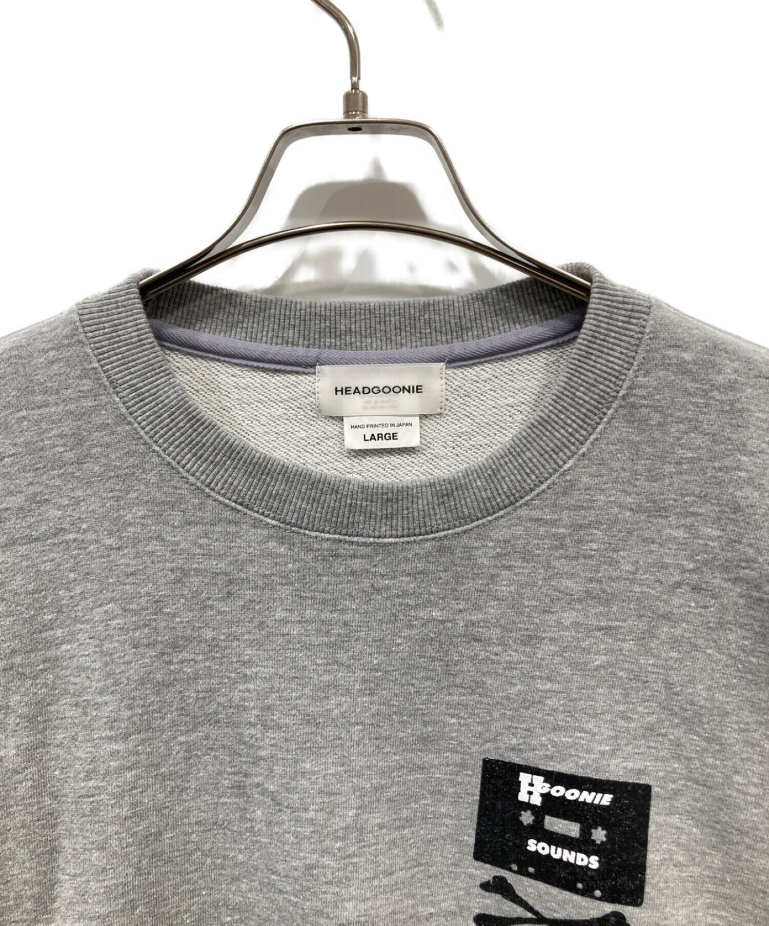 HEADGOONIE (ヘッドグーニー) HANG THE DJ BIG CREWNECK SWEAT / スウェット グレー サイズ:L