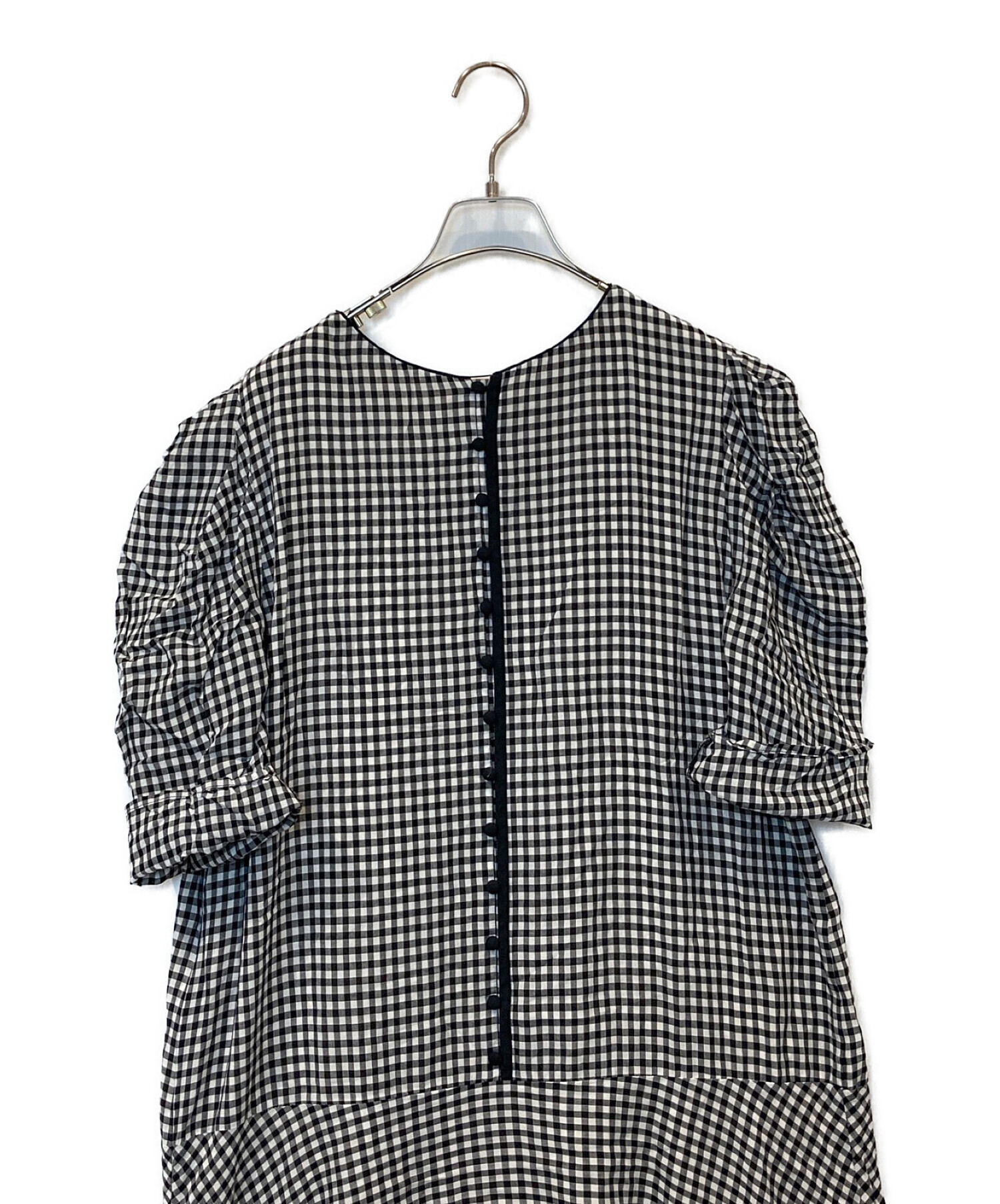 中古・古着通販】AMERI (アメリ) MEDI GINGHAM CHECK 2WAY PUFF SLEEVE