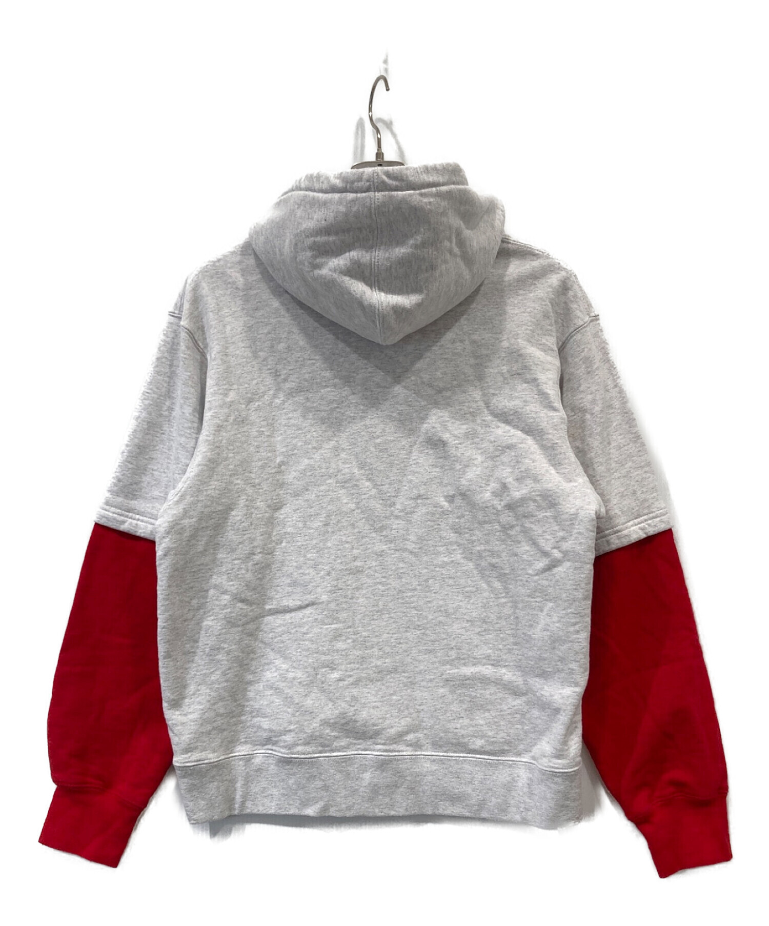 SUPREME (シュプリーム) XXL Hooded Sweatshirt レッド×グレー サイズ:S