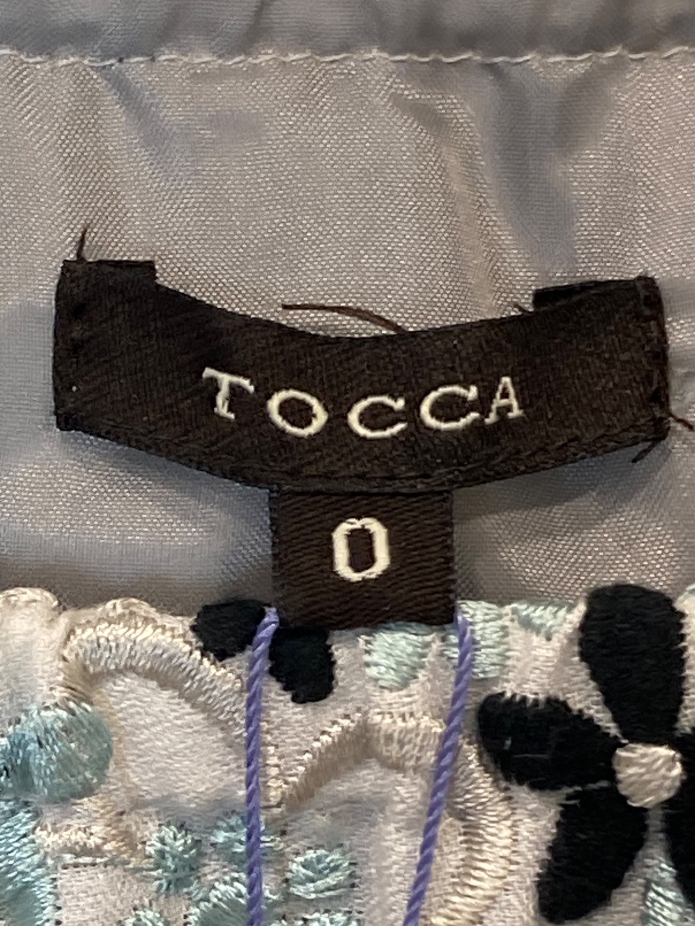 中古・古着通販】TOCCA (トッカ) フラワー 刺繍ワンピース ブルー