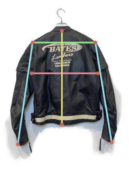 中古・古着通販】BATES (ベイツ) パンチングレザージャケット ブラック サイズ:M｜ブランド・古着通販 トレファク公式【TREFAC  FASHION】スマホサイト