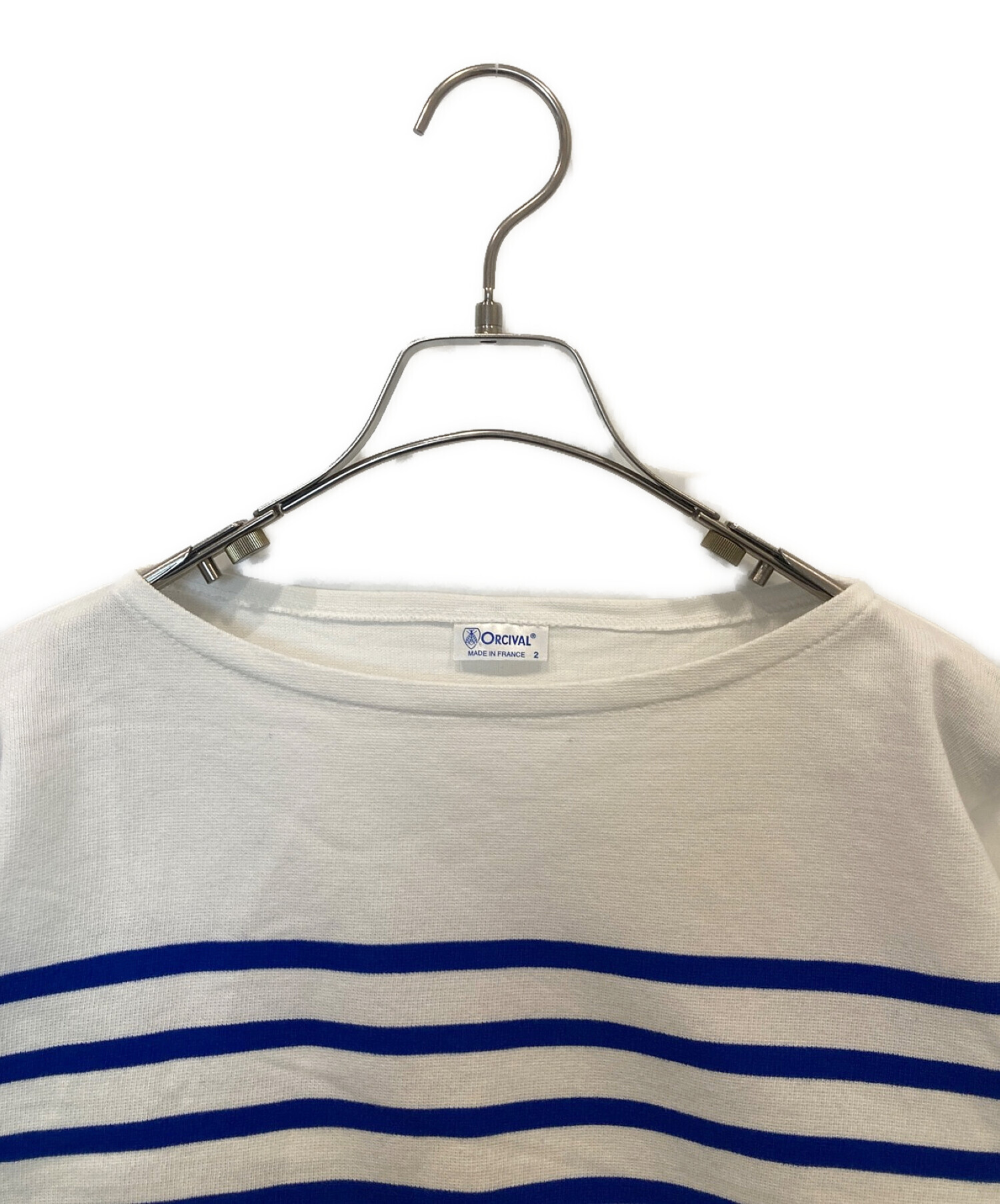 ORCIVAL (オーシバル) バスクシャツ ホワイト×ブルー サイズ:2
