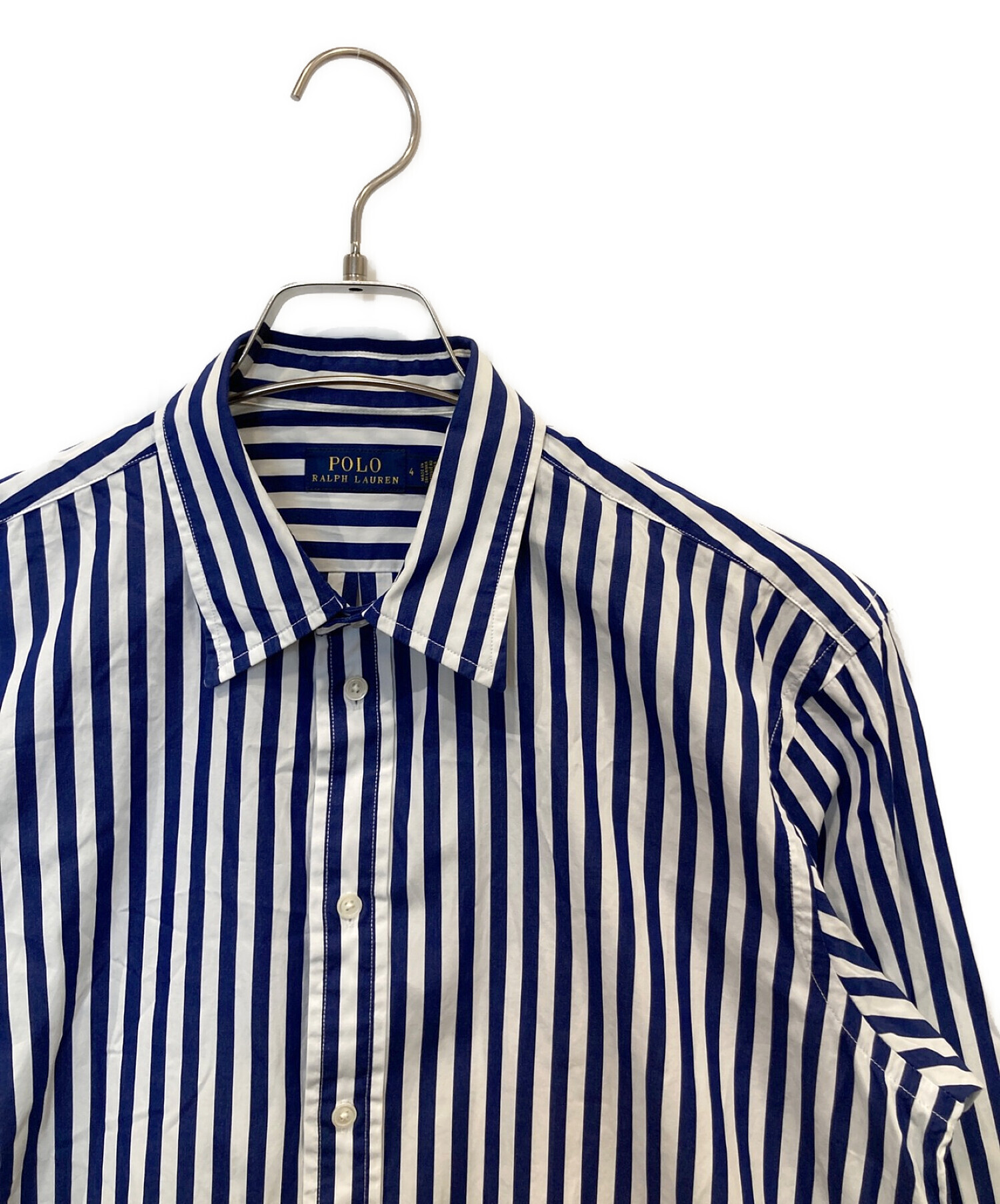 POLO RALPH LAUREN (ポロ・ラルフローレン) ストライプシャツ ブルー×ホワイト サイズ:４