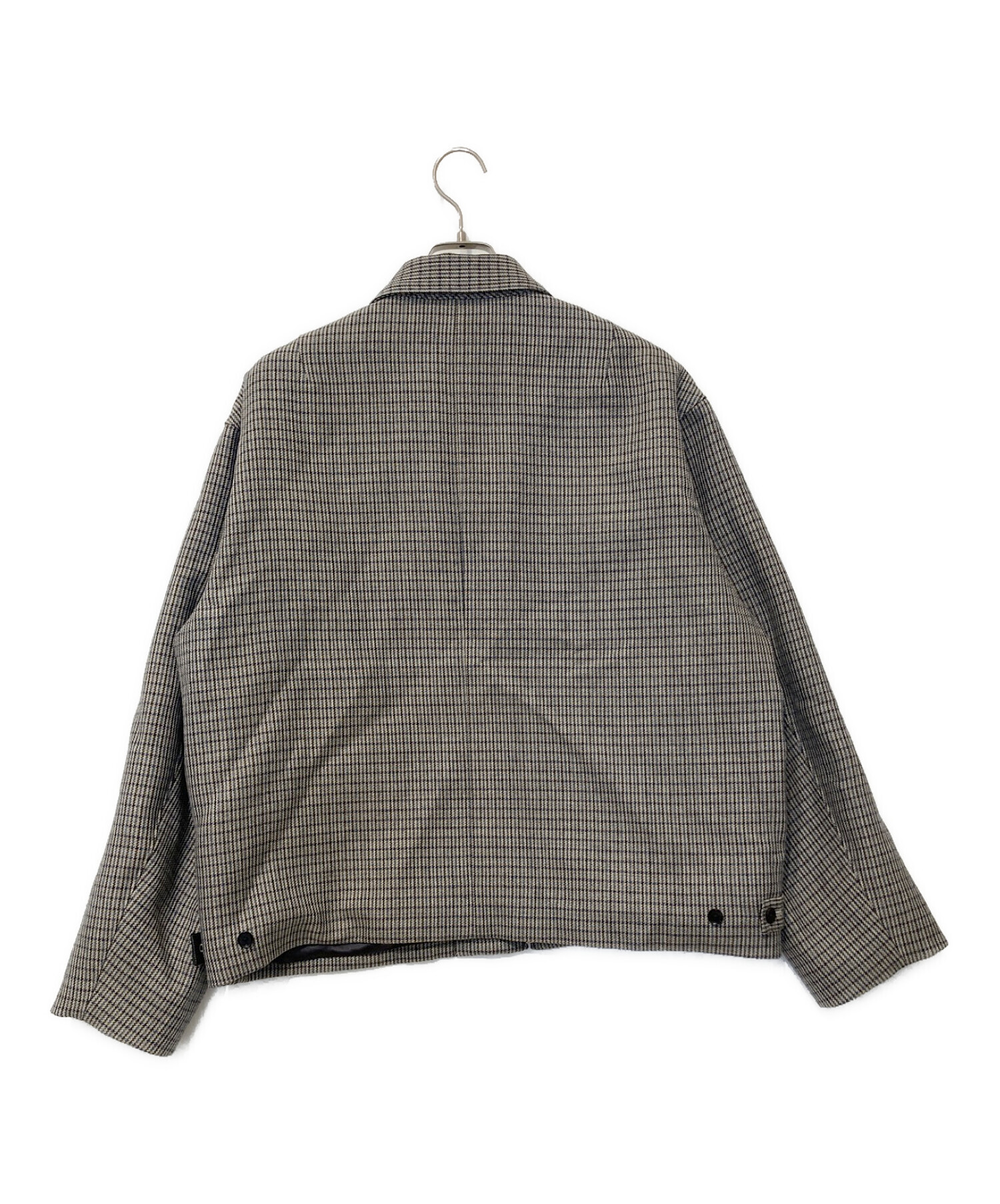 AURALEE (オーラリー) DOUBLE FACE CHECK ZIP BLOUSON グレー サイズ:5