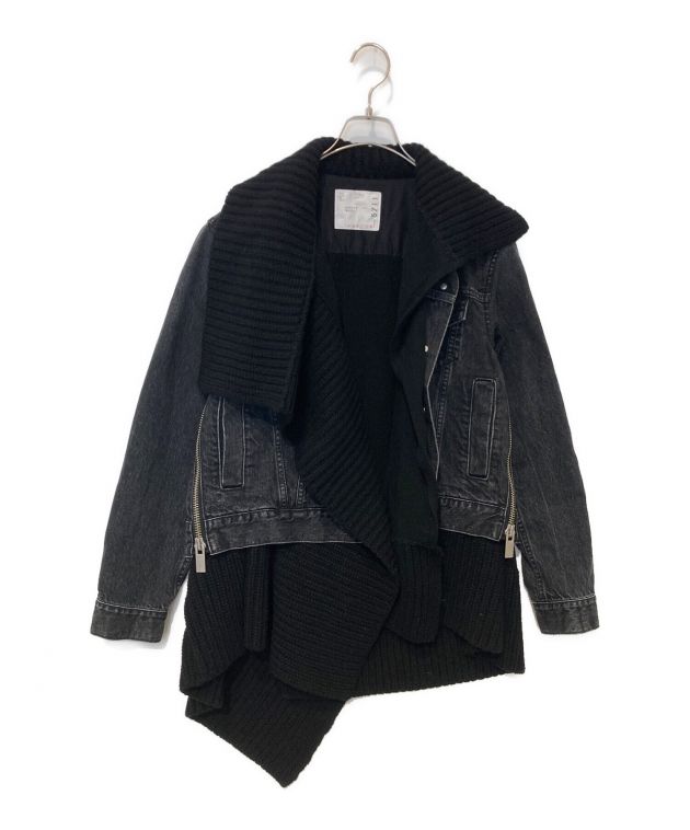 中古・古着通販】sacai (サカイ) デニム×ニットドッキングジャケット ブラック サイズ:1｜ブランド・古着通販 トレファク公式【TREFAC  FASHION】スマホサイト