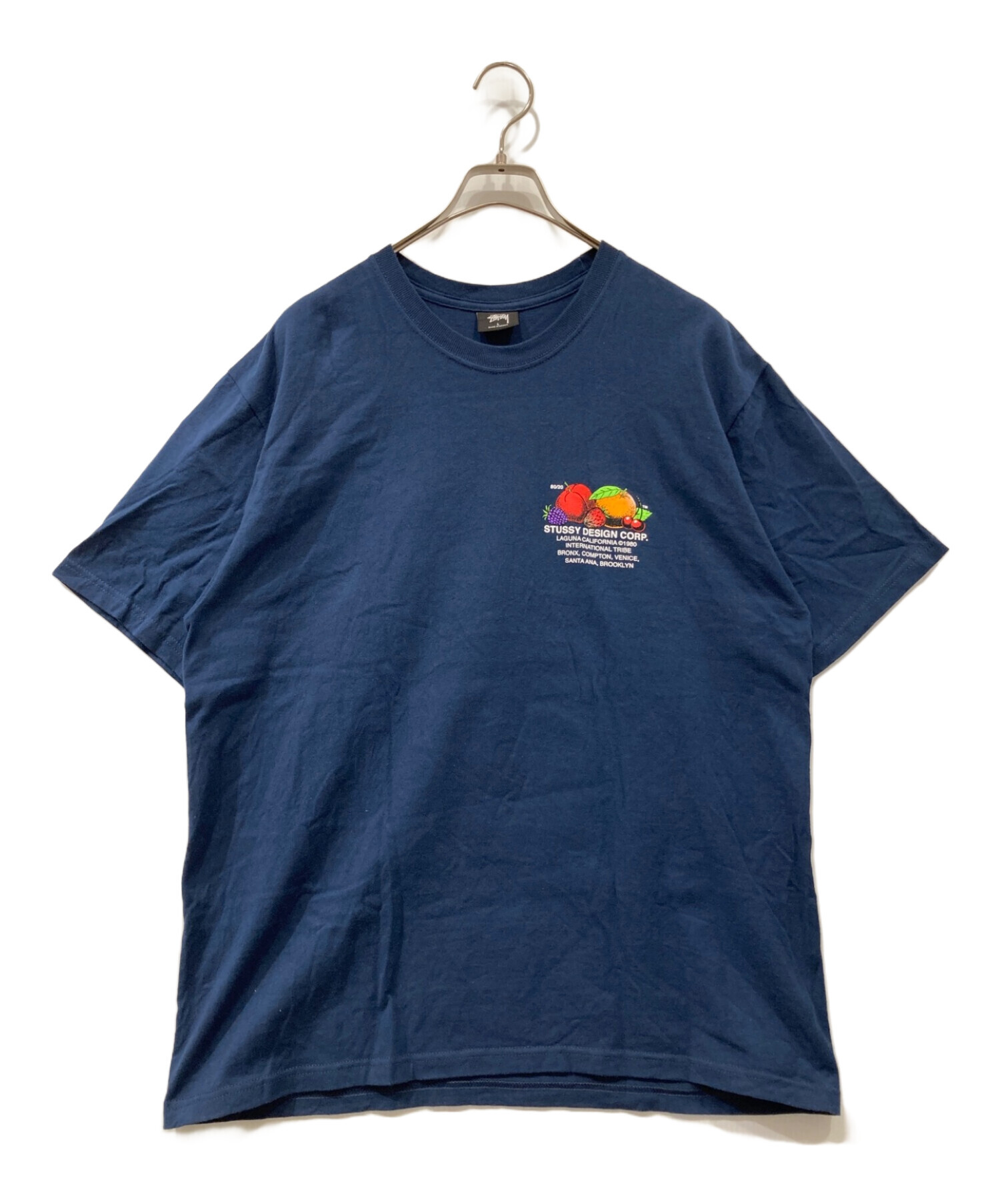 中古・古着通販】stussy (ステューシー) プリントTシャツ ネイビー ...